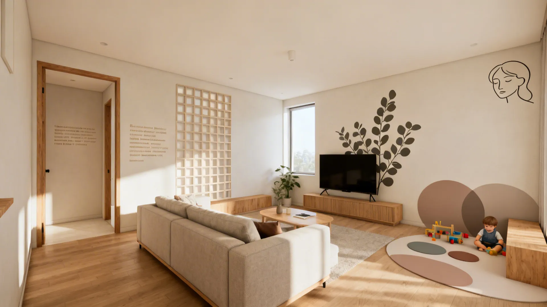 5 Living Room Wall Sticker Ideas for a 10×10 ft Space