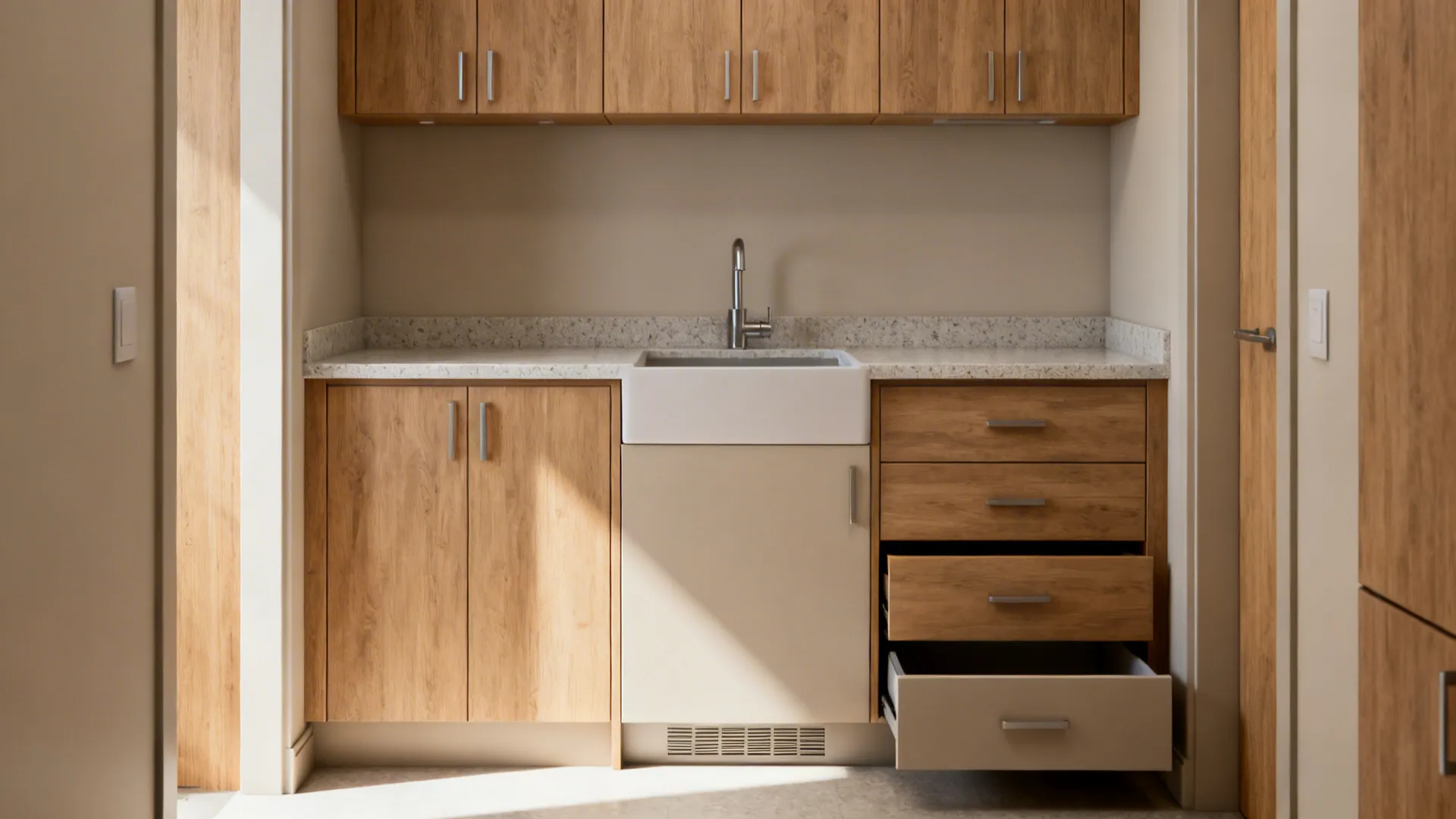 Minimalist Storage with 18"-Deep Base Cabinets