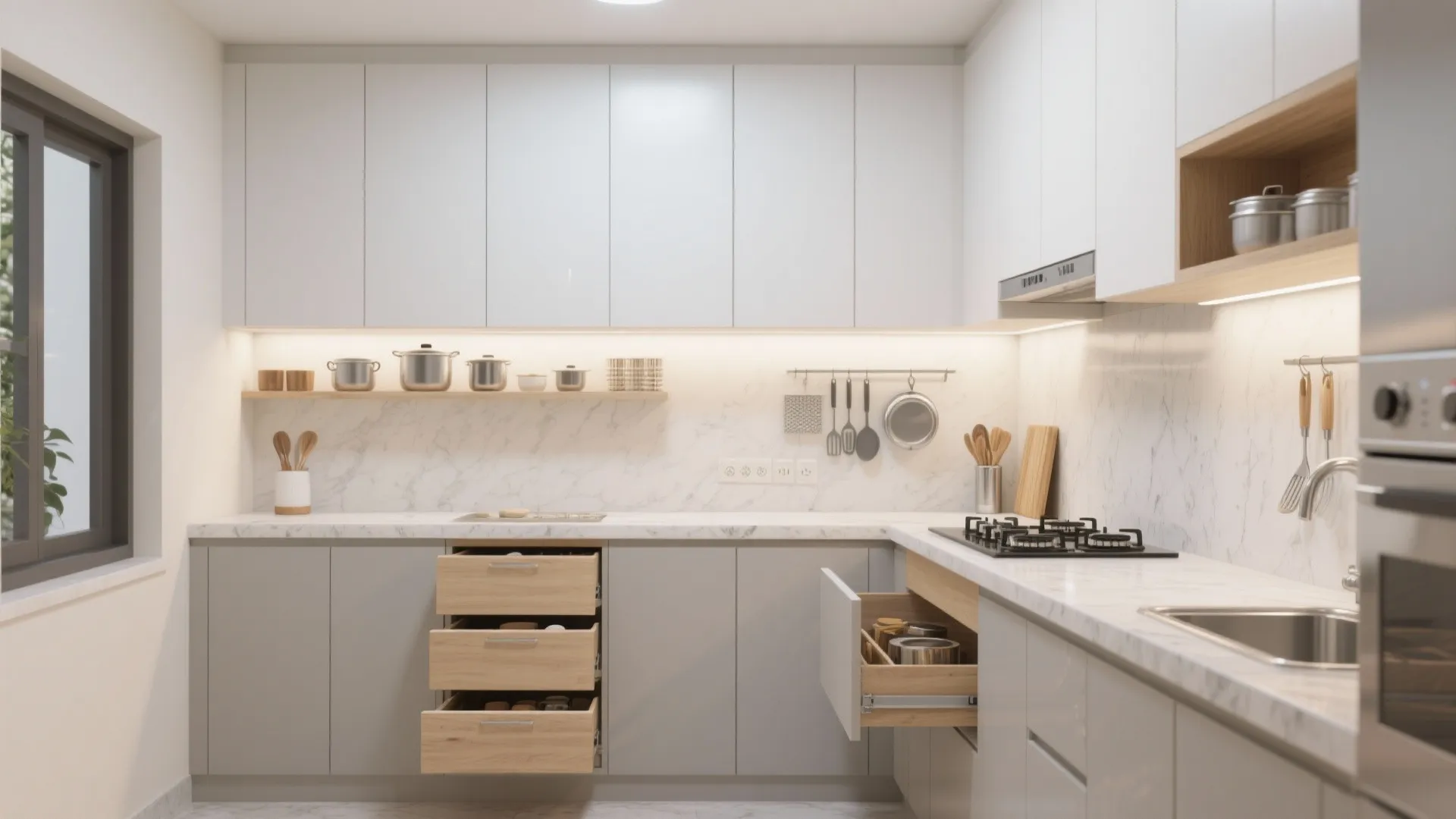 Minimalist kitchen storage that actually works