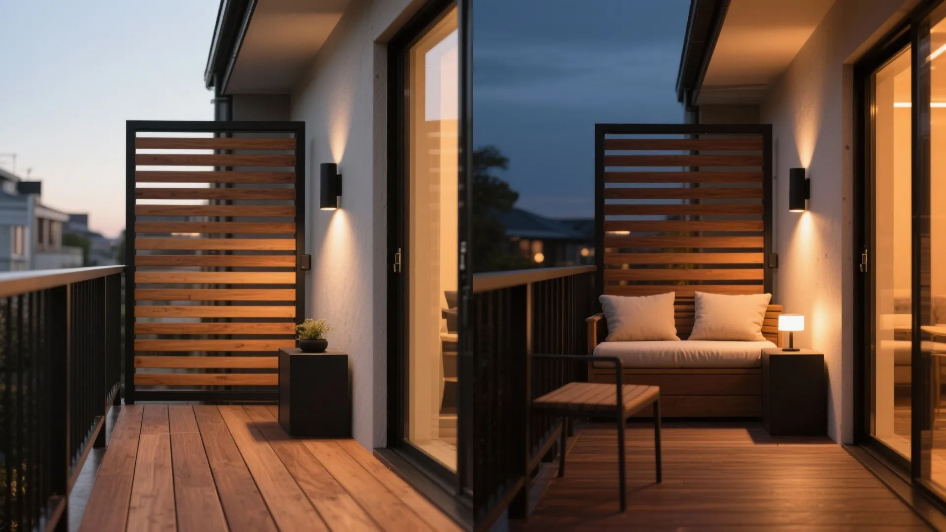 Timber Decking + Layered Lighting and Privacy