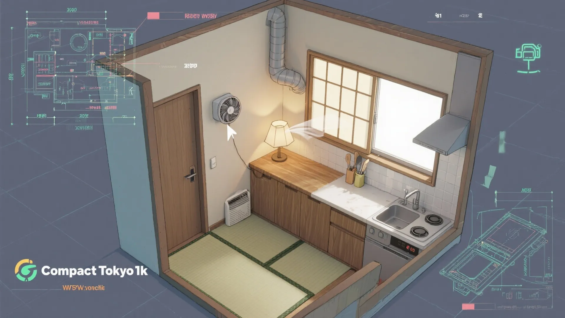 Tips 1: 東京小戸型の1Kは“熱の通り道”を先につくる