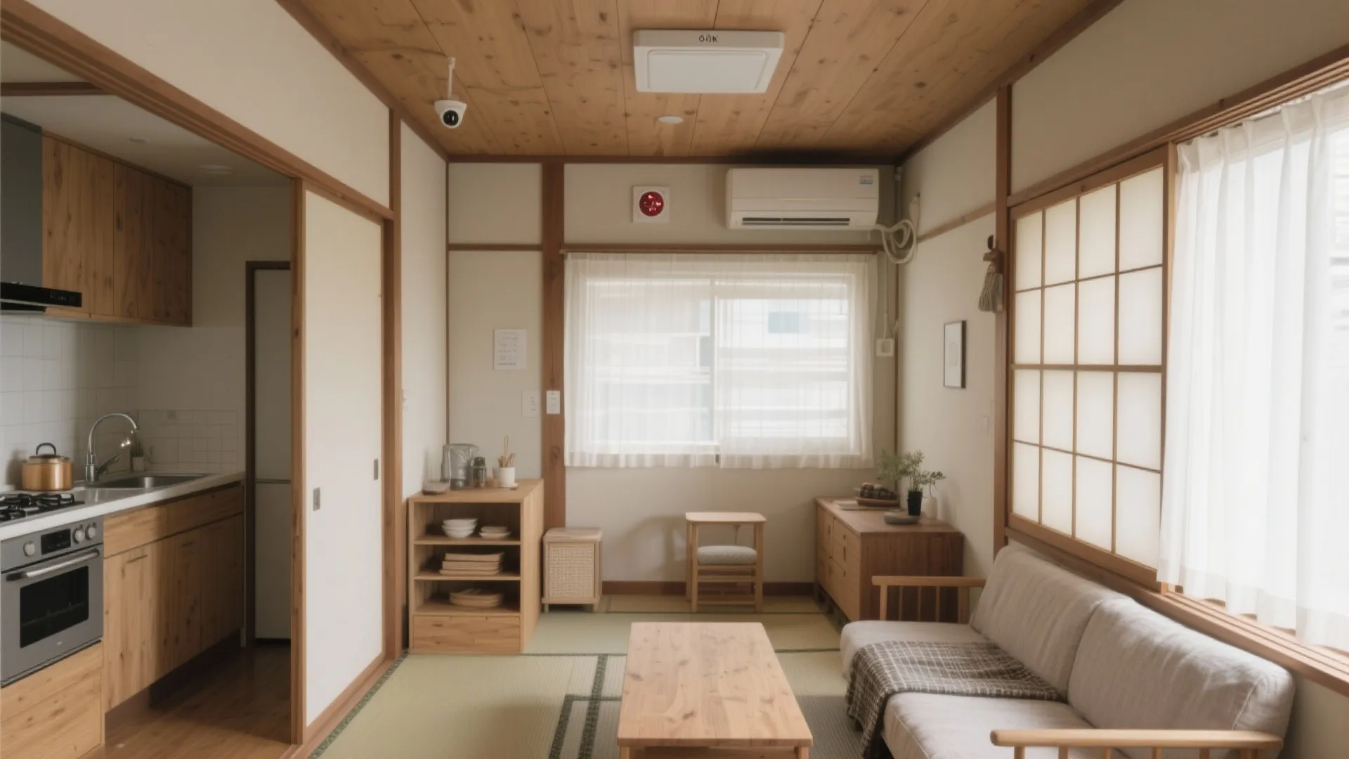 Tips 2: 火災報知器の位置と周囲の家具配置を最適化（収納技巧・日式風格）