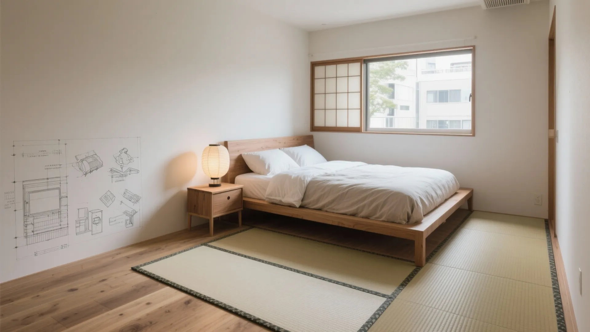 3. ベッドは“長辺沿い×足元抜け”が正解、日式风格で圧迫感ゼロ