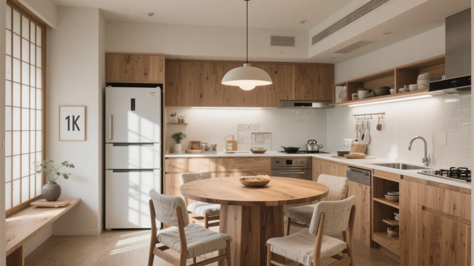 Tips 2: シンク下～コンロ脇は“作業優先”、冷蔵庫はダイニング側へ（日式风格×ゾーニング）