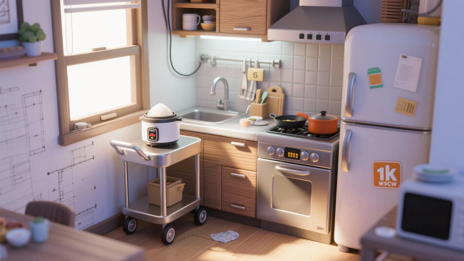 Tips 4: “ワゴンで可動化”すると家事の動線設計が一段上がる