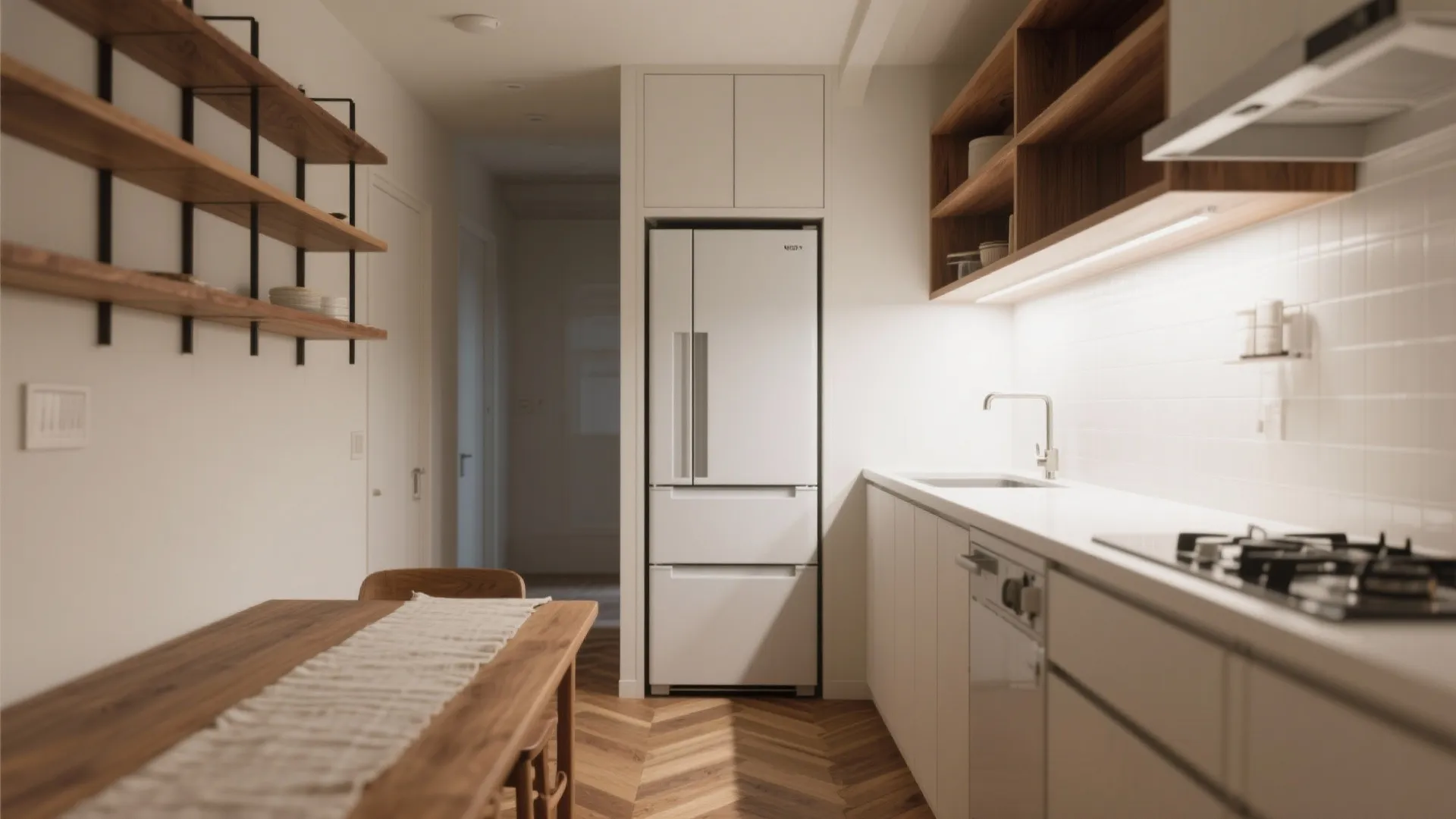 冷蔵庫は“床置き家電”から“壁付け家電”へ：動線規矩で1Kが広がる