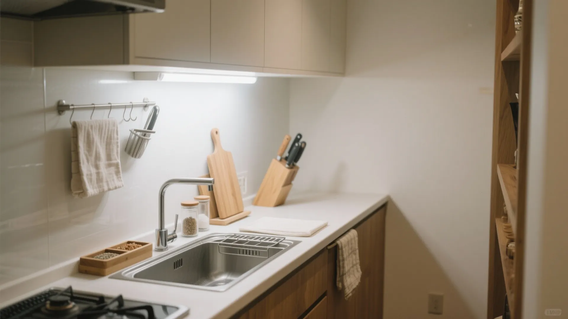 1Kのキッチン整理：作業“前後”の置き場を用意する