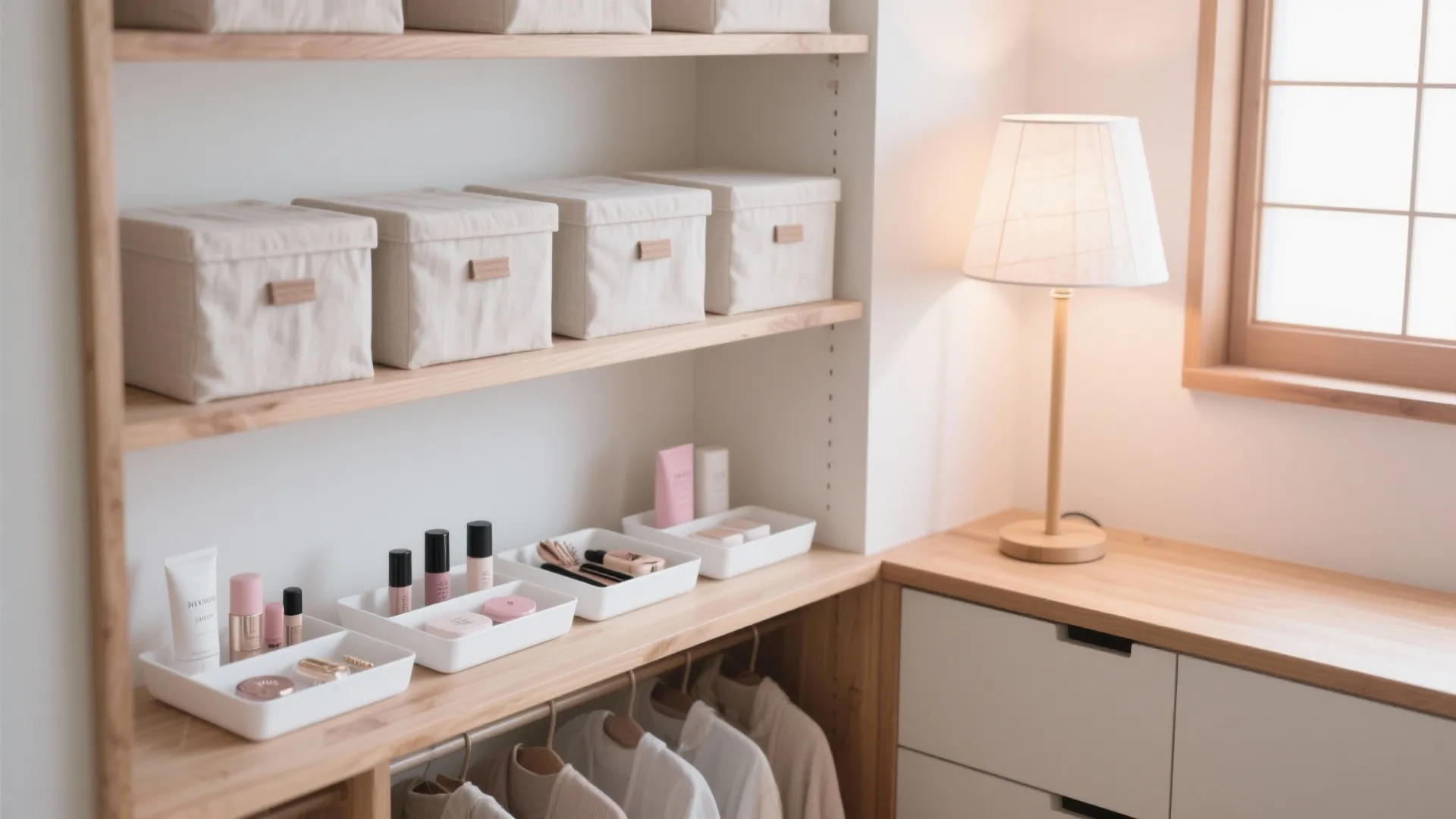 Tips 1: 東京小戸型でも可愛いを保つ「見せる×隠す」収納術（1Kデザイン）