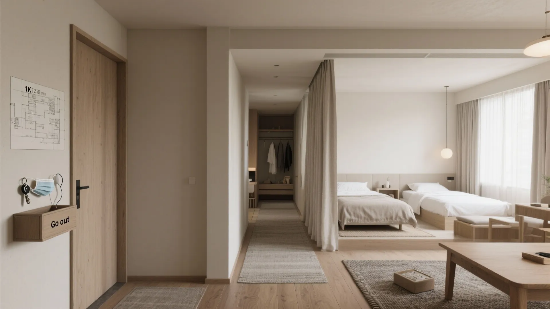 Tips 5: 1K布局を生かすゾーニングと朝の支度が早くなる仕組み