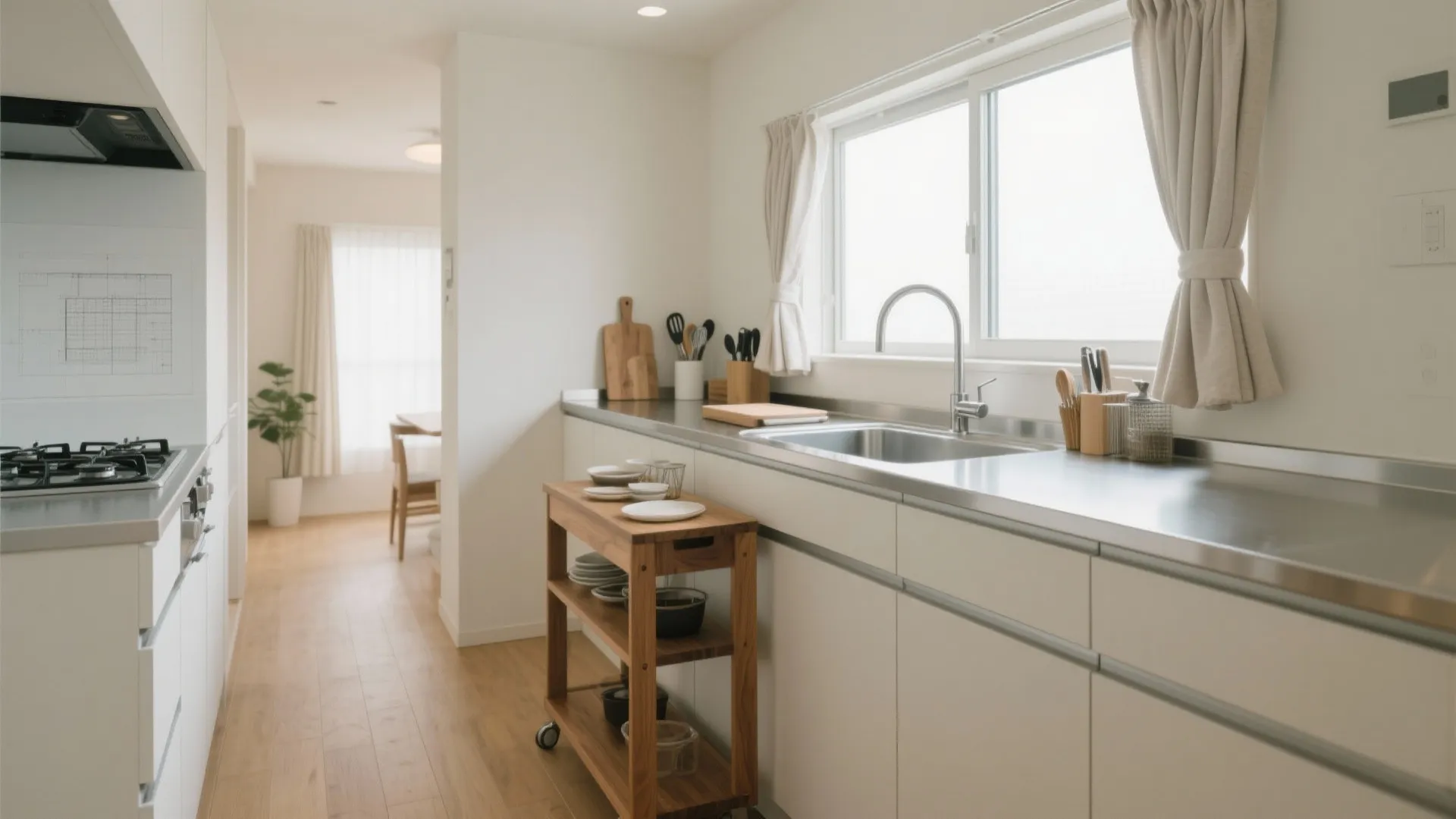 キッチンは“手前で完結”：動線計画で家事距離を半分に