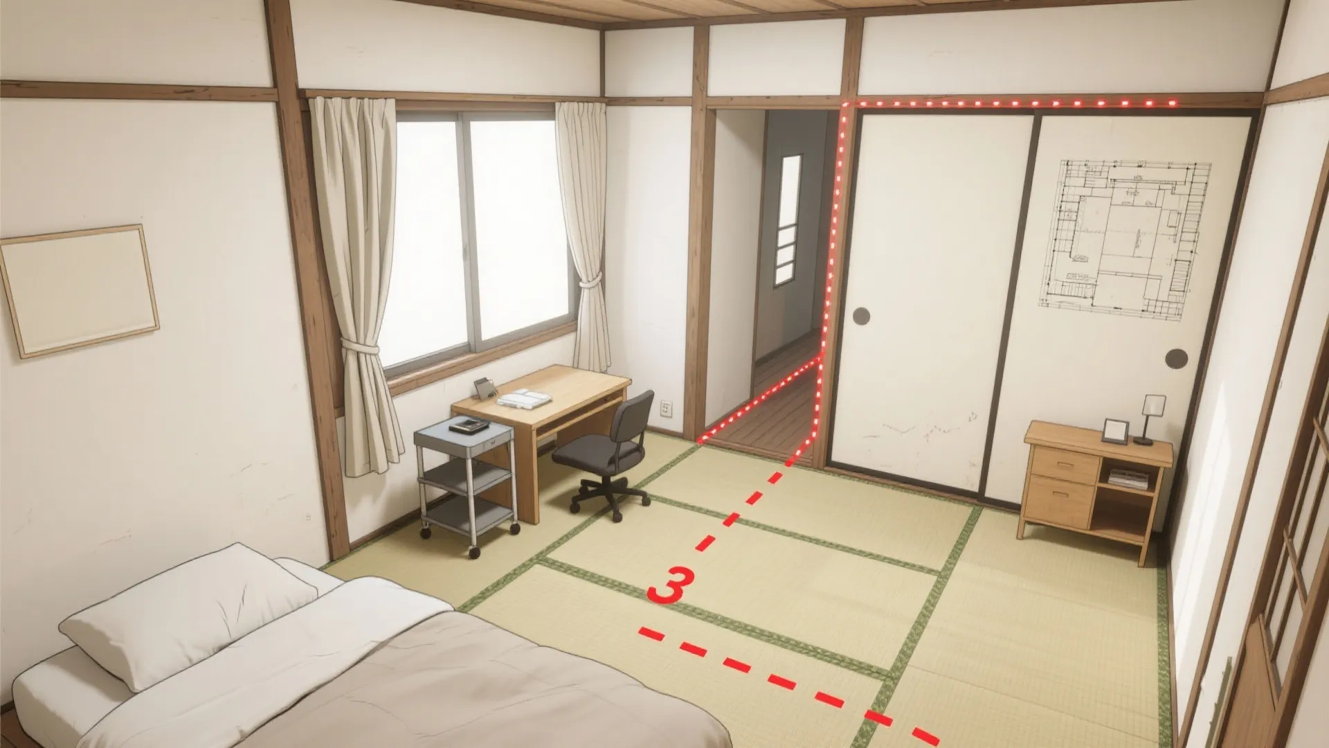 1Rの生活密度を“3歩ルール”で整える（動線規画と日本都市）