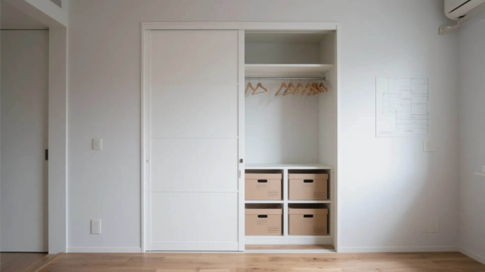 クローゼットは“幅を削って深さを整える”：収納技巧で1Rの見た目を軽く