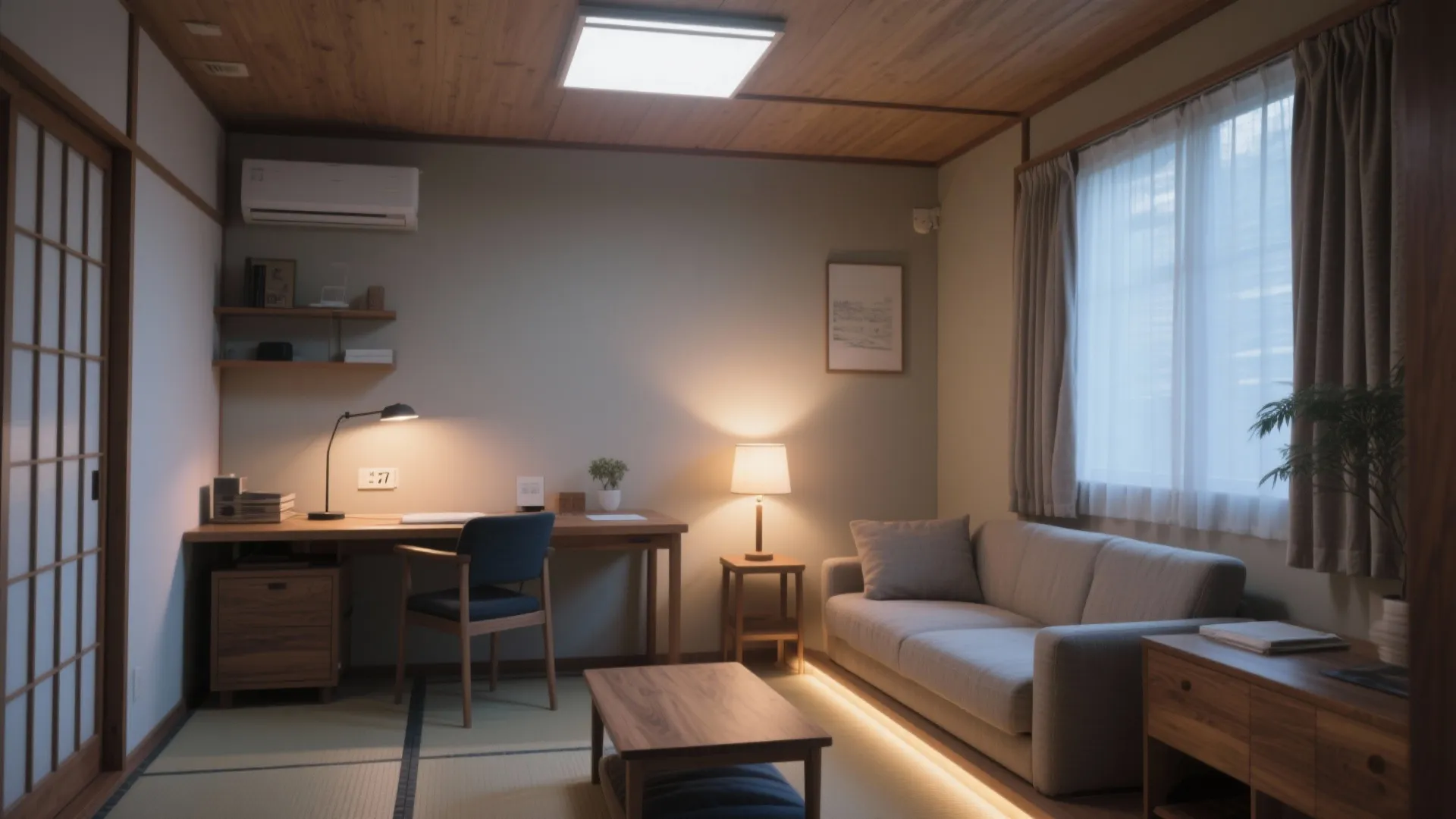 ゾーニングは照明で区切る（東京小戸型×动线规划・日式風格）