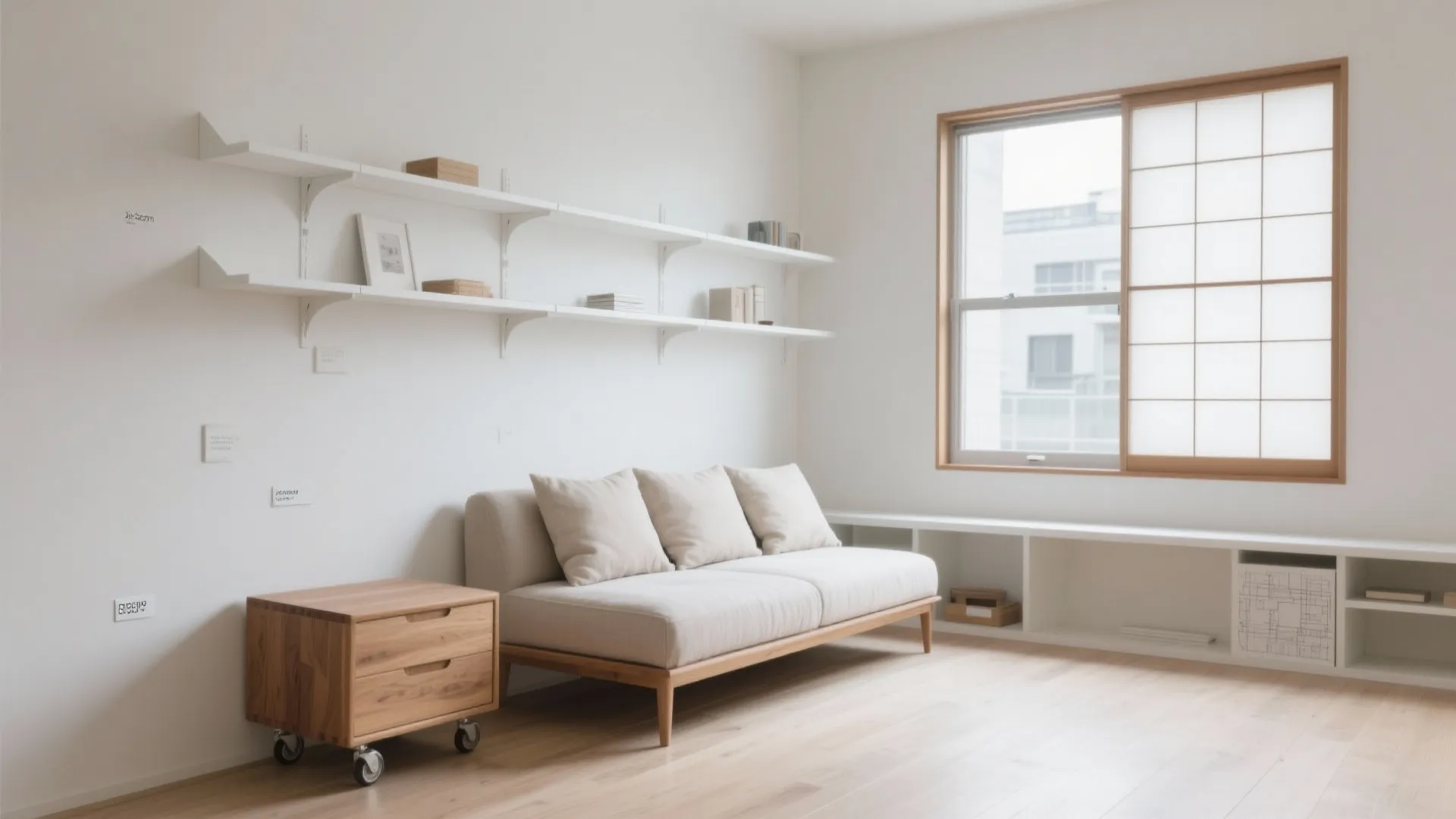 Tips 2: 高さを使う収納で床面を解放する（収納技巧）