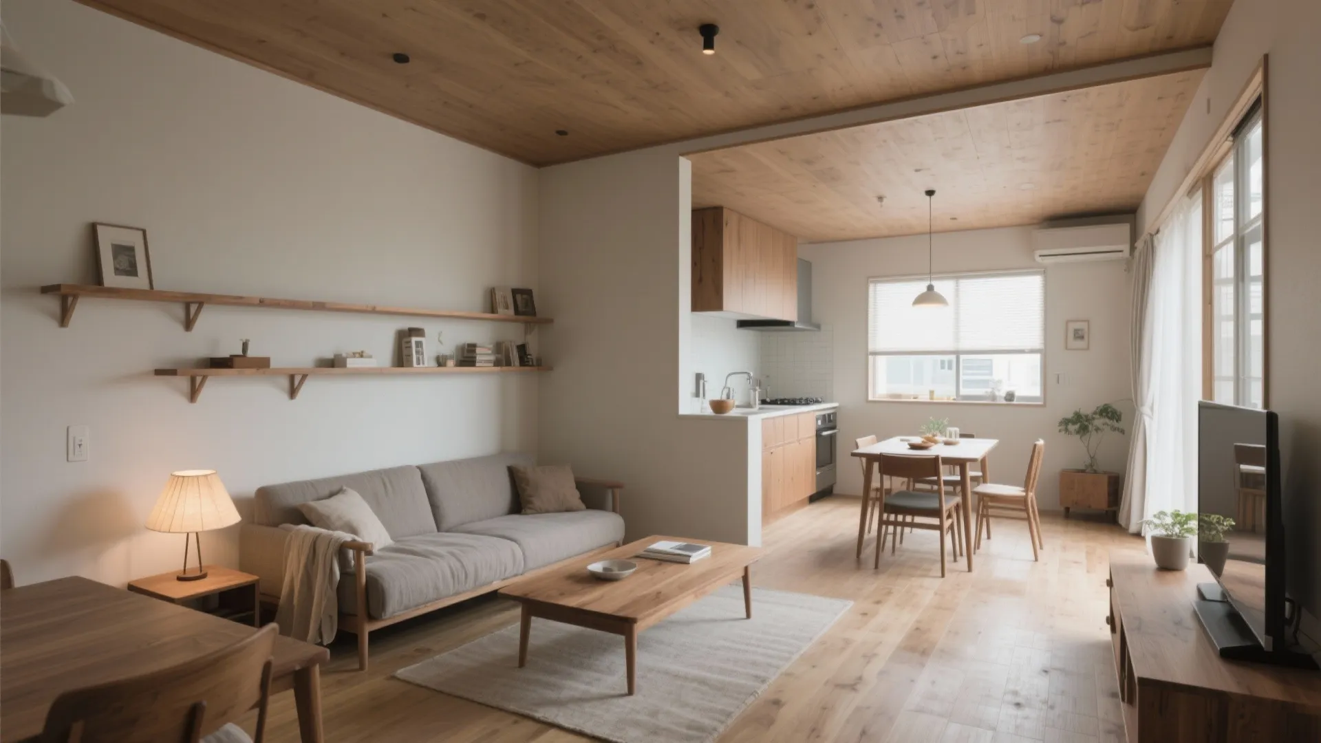 Tips 4: 1R的発想でLDKをゾーニング、家具で“見えない壁”を作る（動線規劃 × 東京小户型）