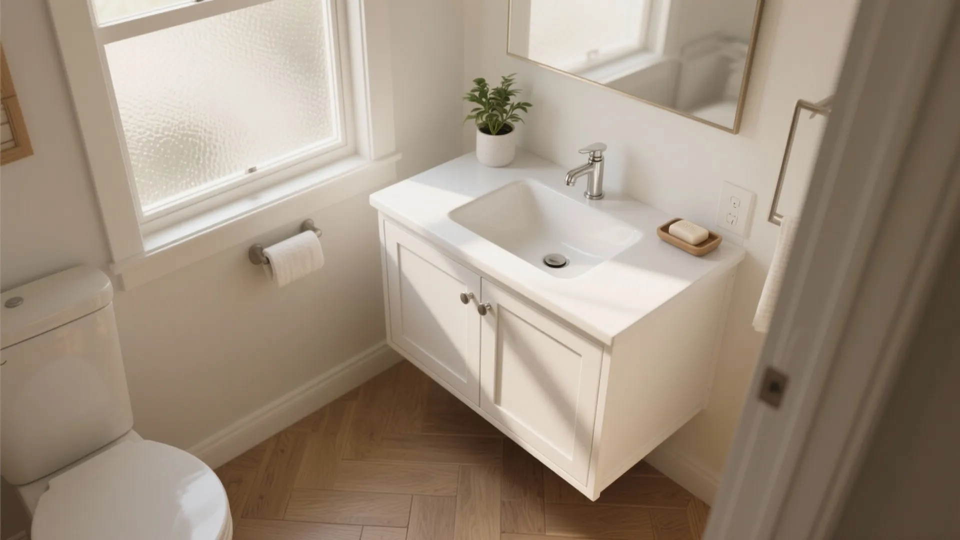 Stylish 24-Inch White Bathroom Vanities: 5 Small-Space Ideas: Compact white vanities that maximize storage, style, and function in tight bathrooms