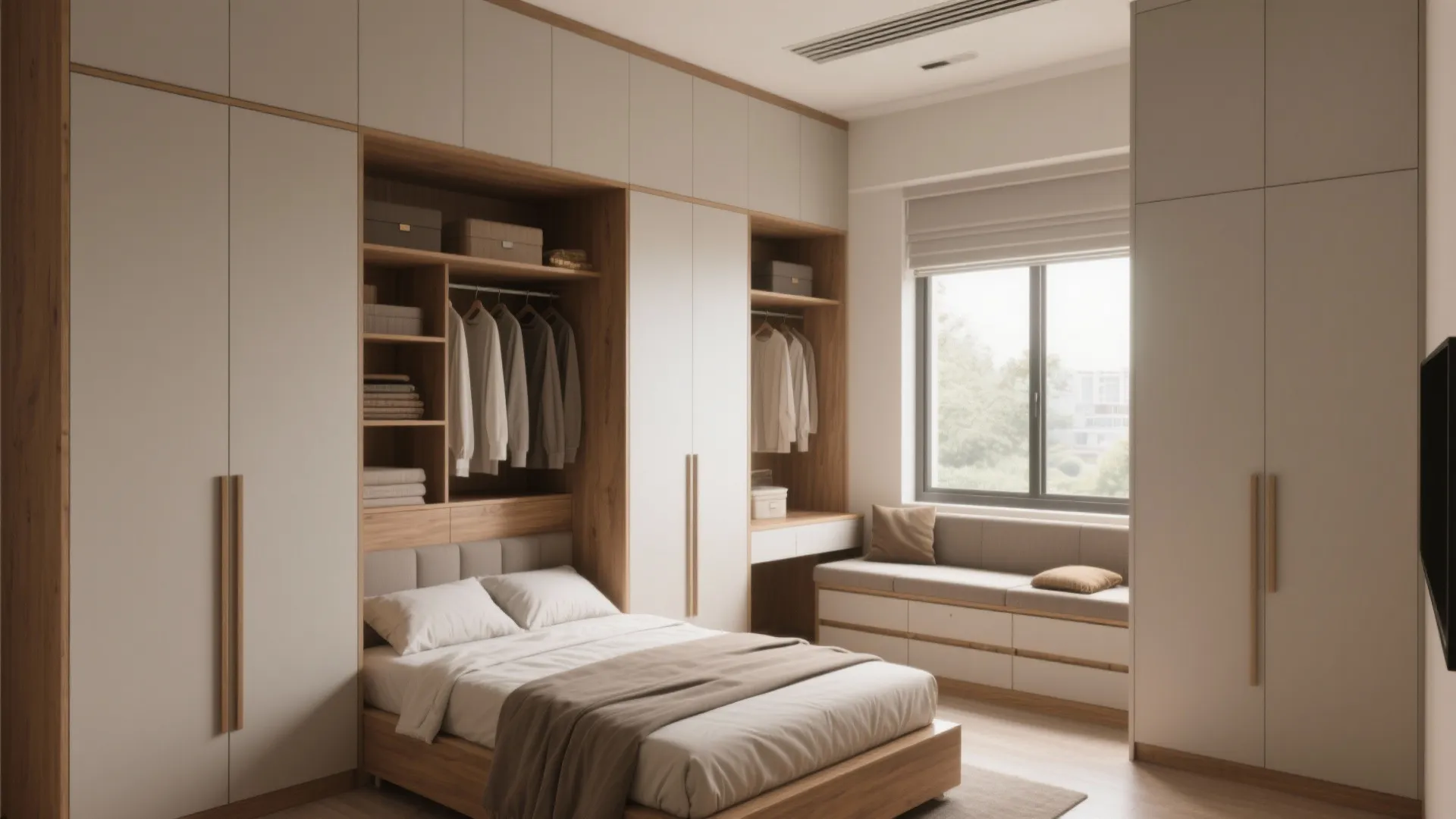 Built-ins and multi-functional furniture to win back storage