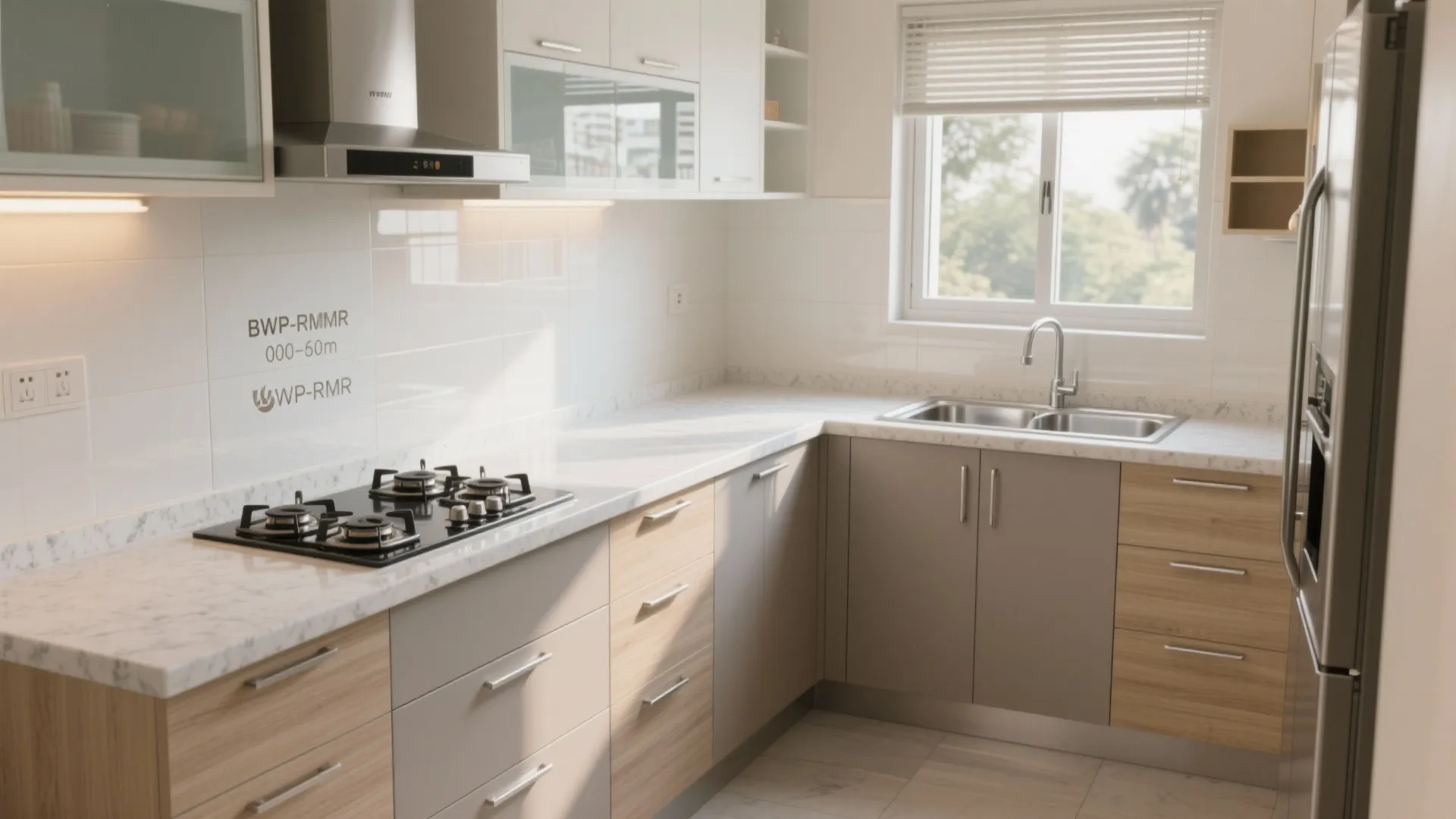 Moisture-smart minimalist kitchen for 2 BHK life