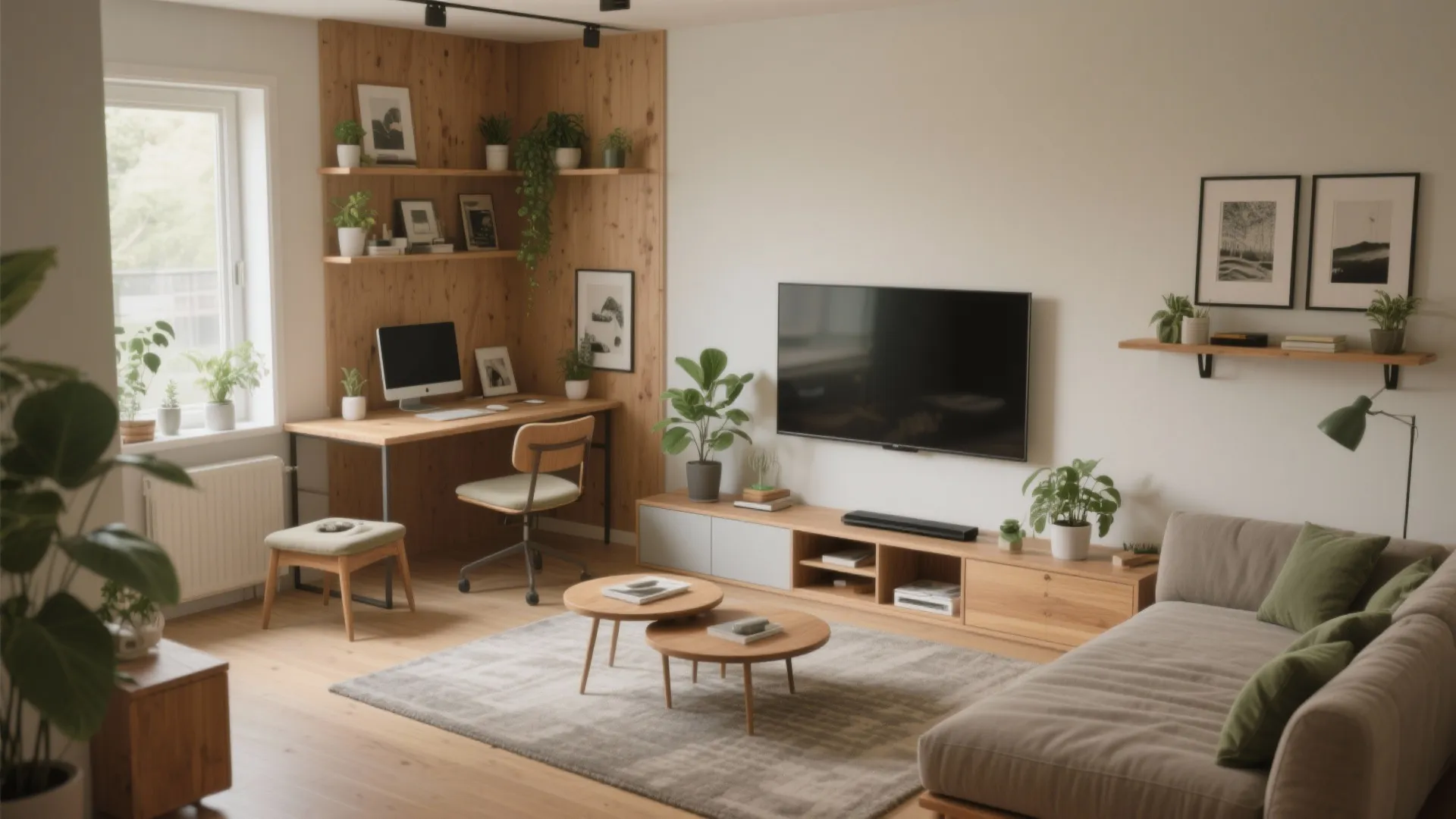 Flexible living room that doubles up daily