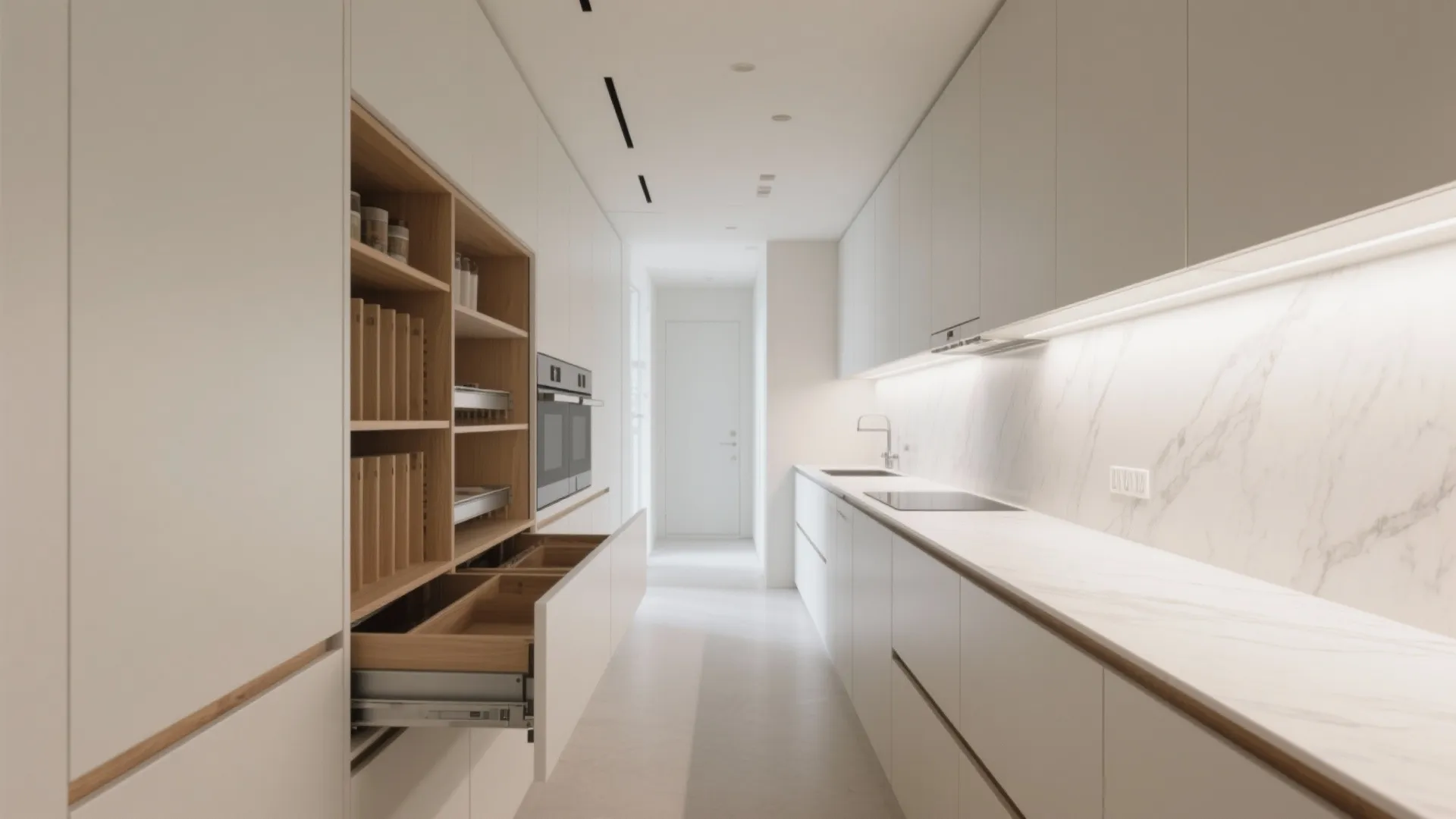 Minimalist kitchen storage that does more