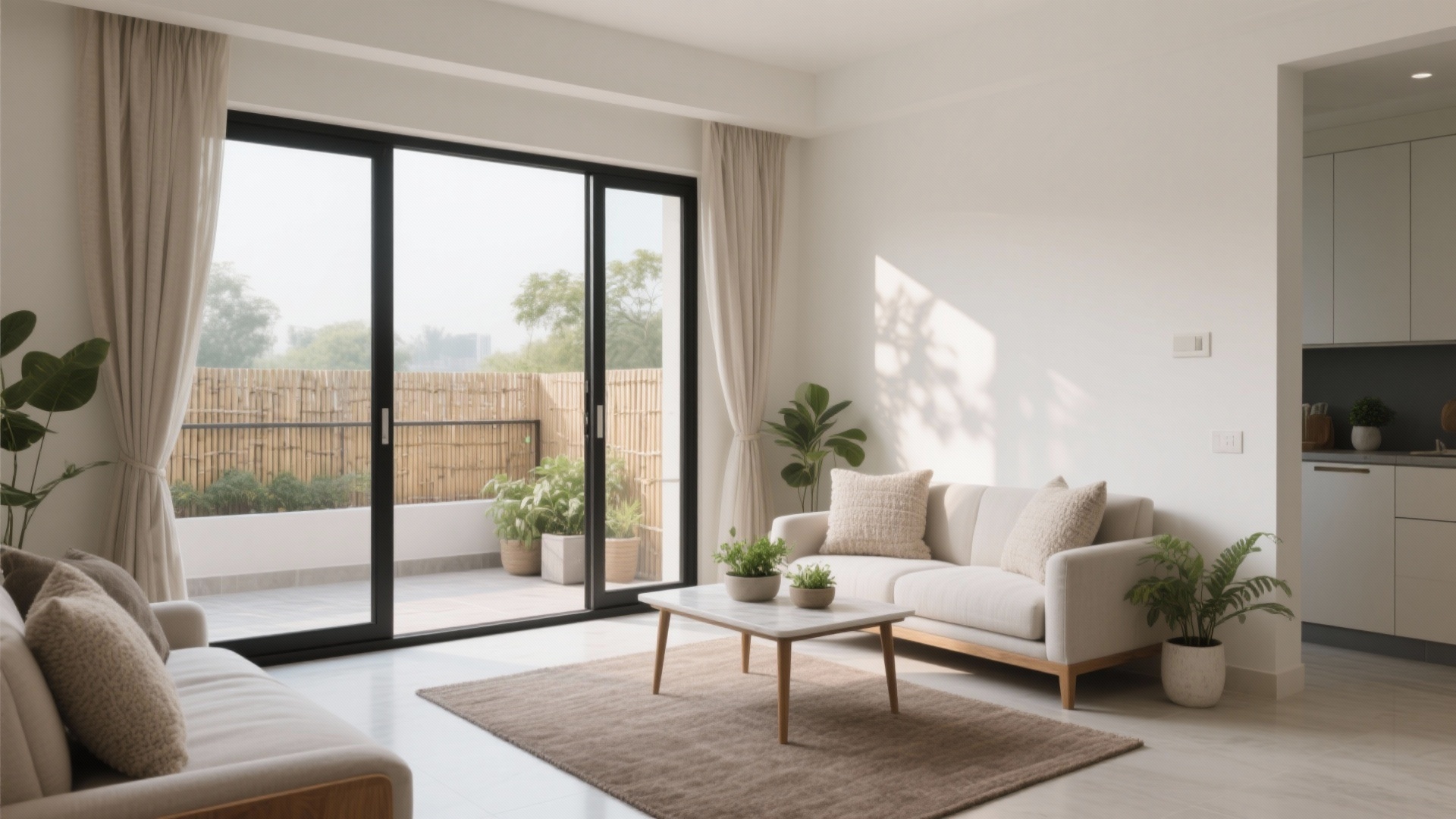 5 minimalist 2 BHK design ideas with open balcony