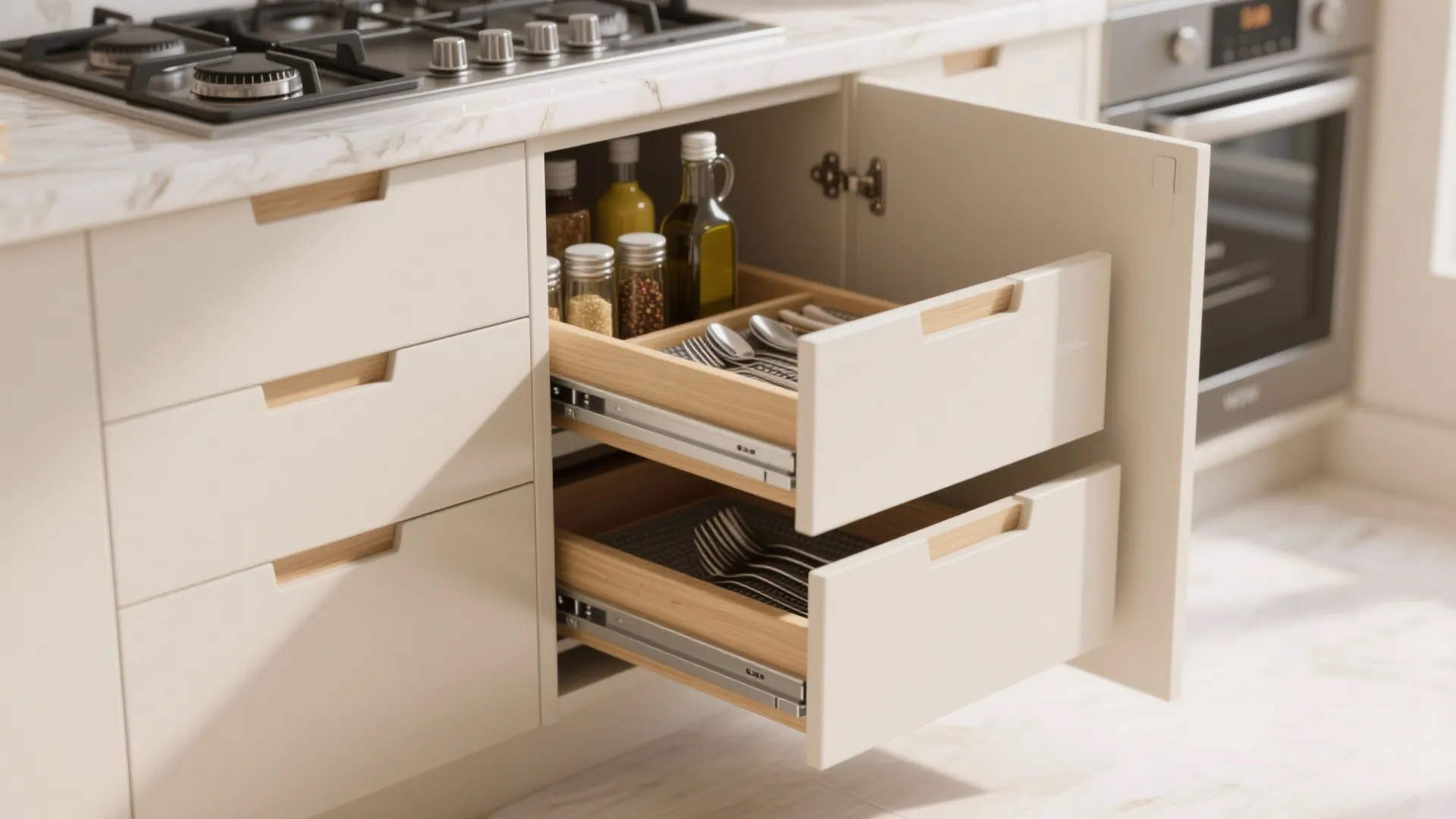 Minimalist kitchen storage that actually works