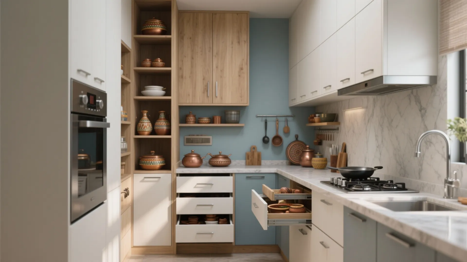 [Section: 灵感列表] Minimal kitchen storage with Mumbai-smart solutions