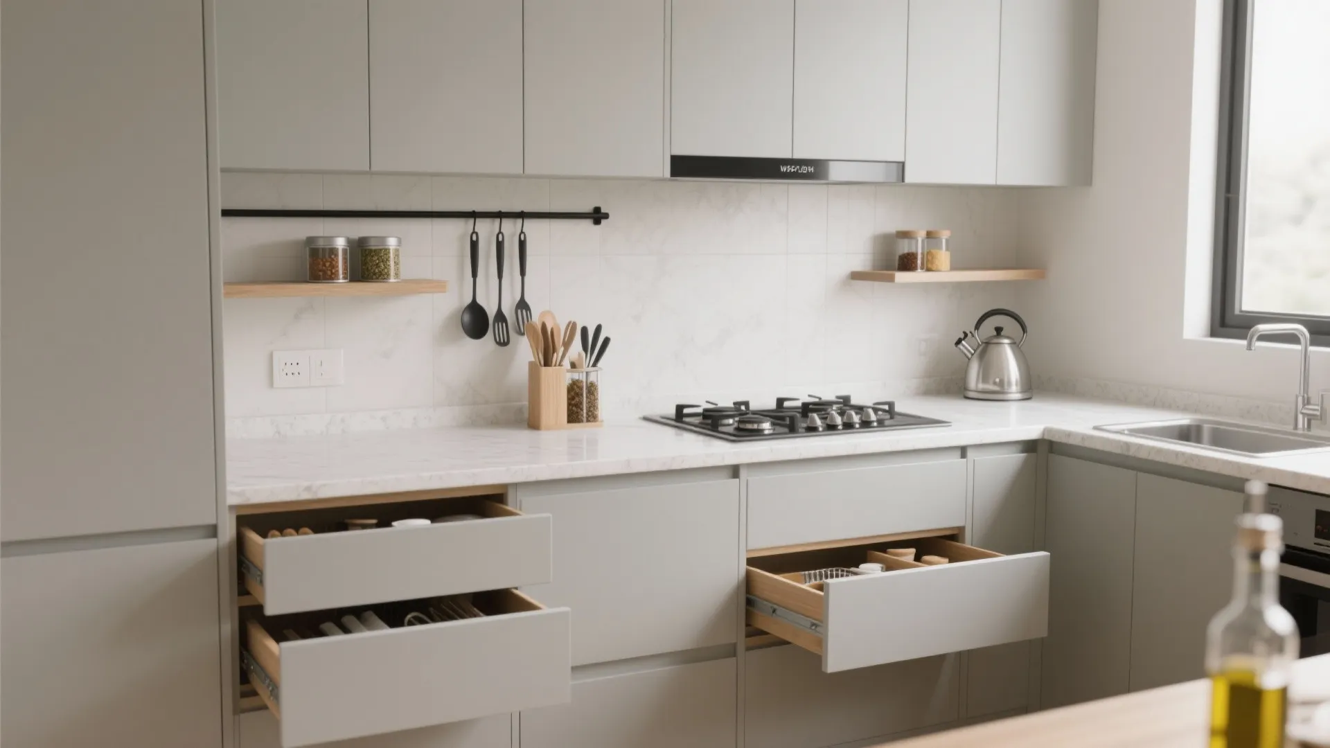 Minimalist kitchen storage that actually fits a 2 BHK