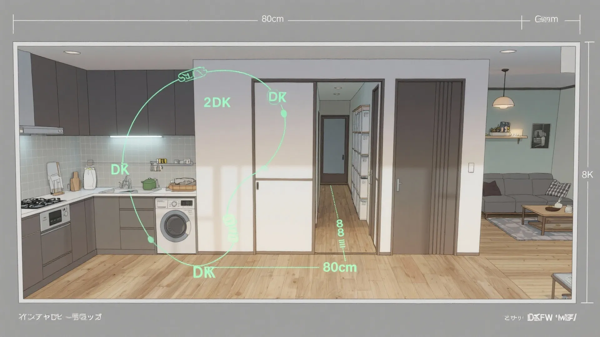 Tips 4: 動線計画は“8の字回遊”でストレスを削る（動線規劃・東京小戸型）