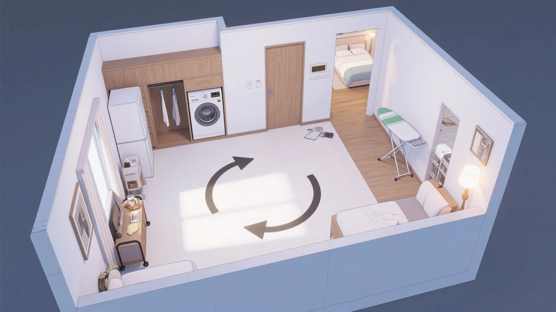 家事は“回遊で完結”：东京小户型の家事動線を2DKに輸入する