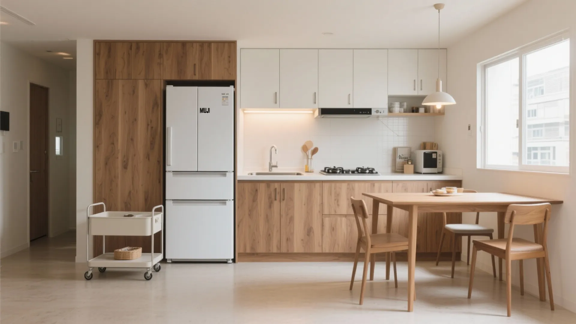 Tips 4: キッチンは“斜め動線”で効率化し、DKに余白を戻す