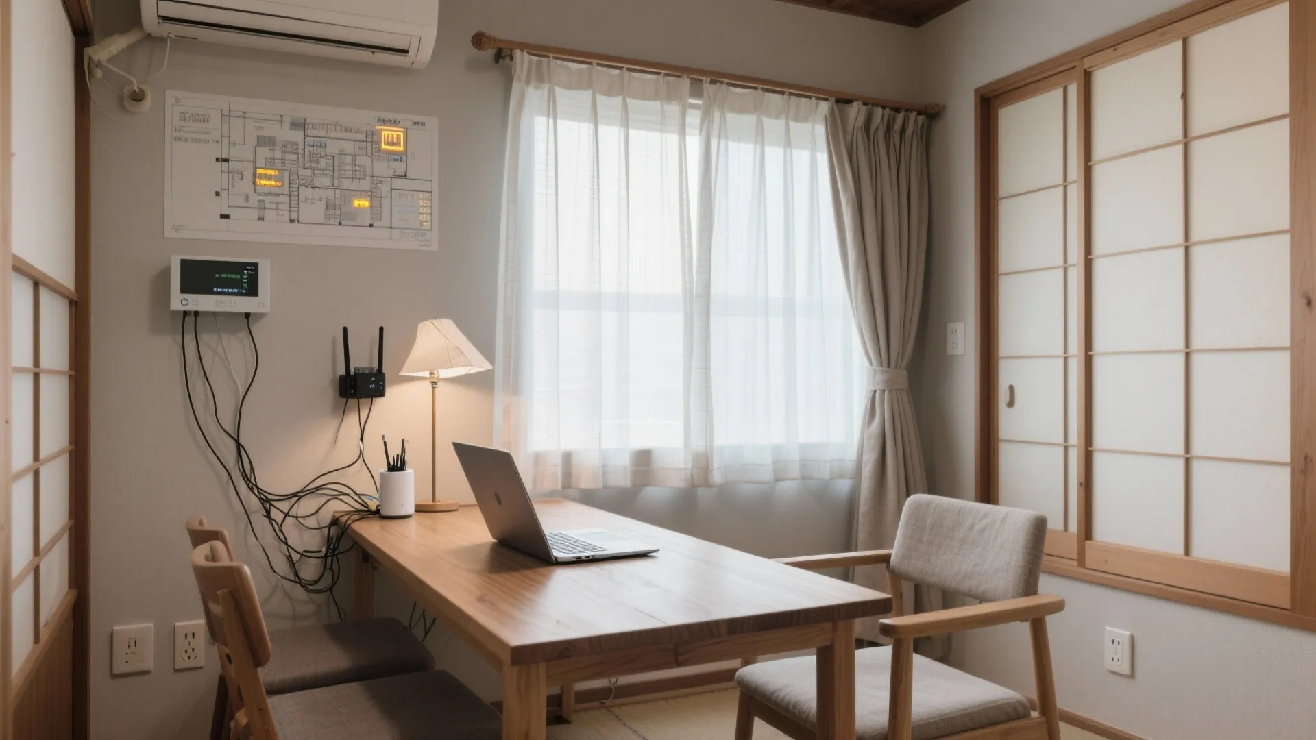 Tips 3: 在宅ワーク用ブレーカー負荷を分散し、ノイズと熱を管理（動線計画と日式風格）