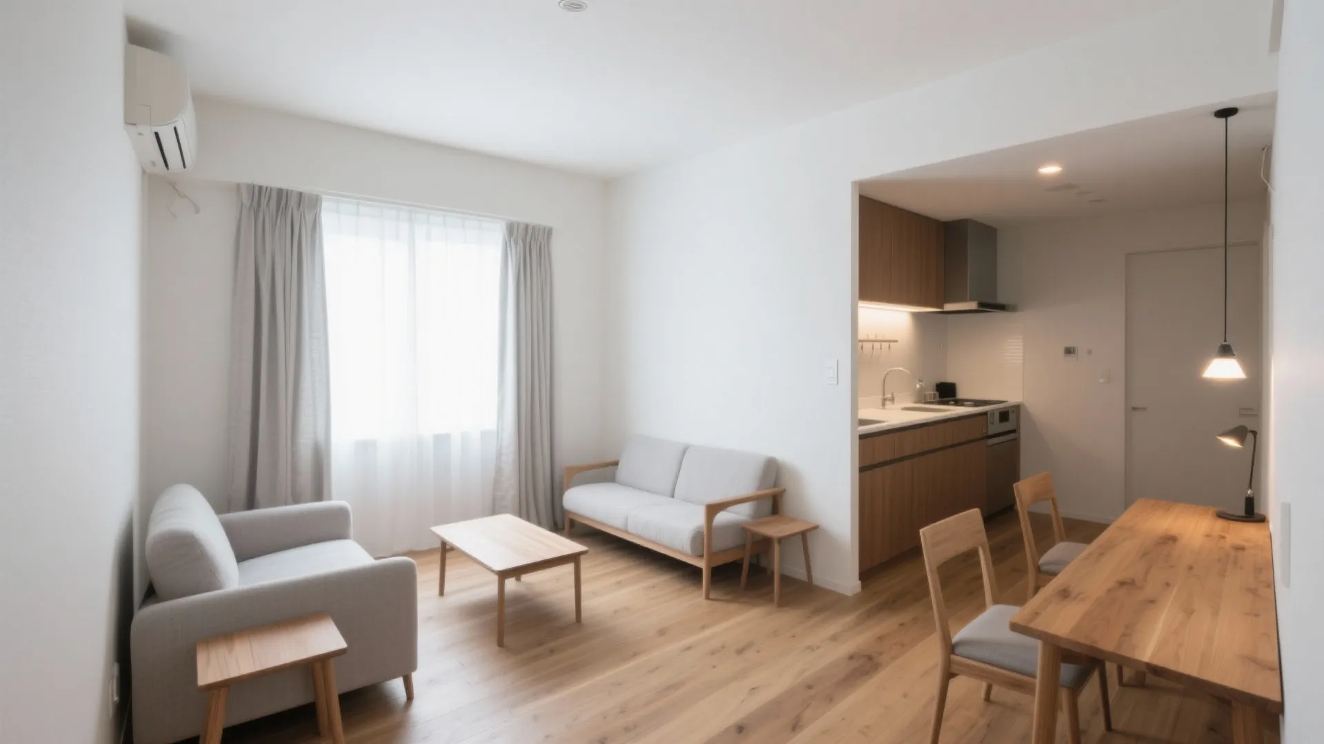 光と色は“3色＋素材1”に絞る：日式風格で狭さを味方に