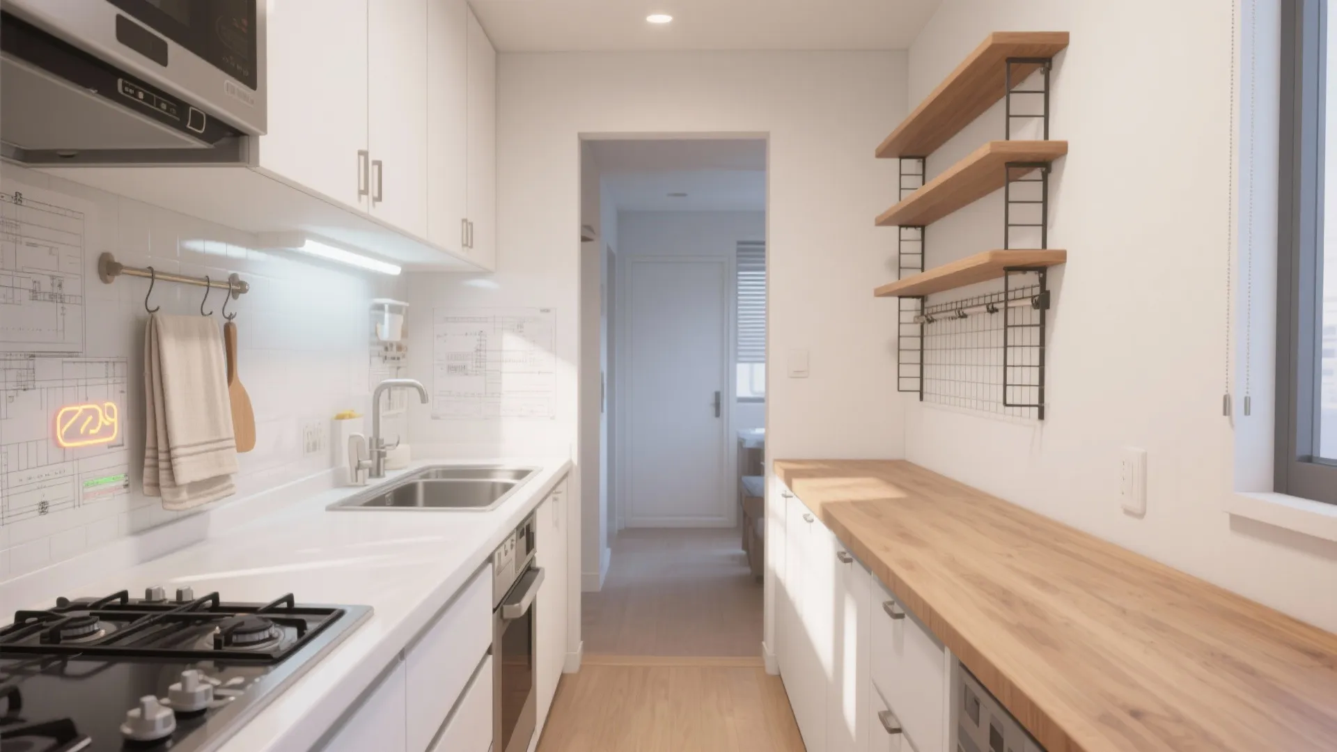 Tips 3: キッチンは「通過・作業・収納」を三分割（収納技巧／動線規画）