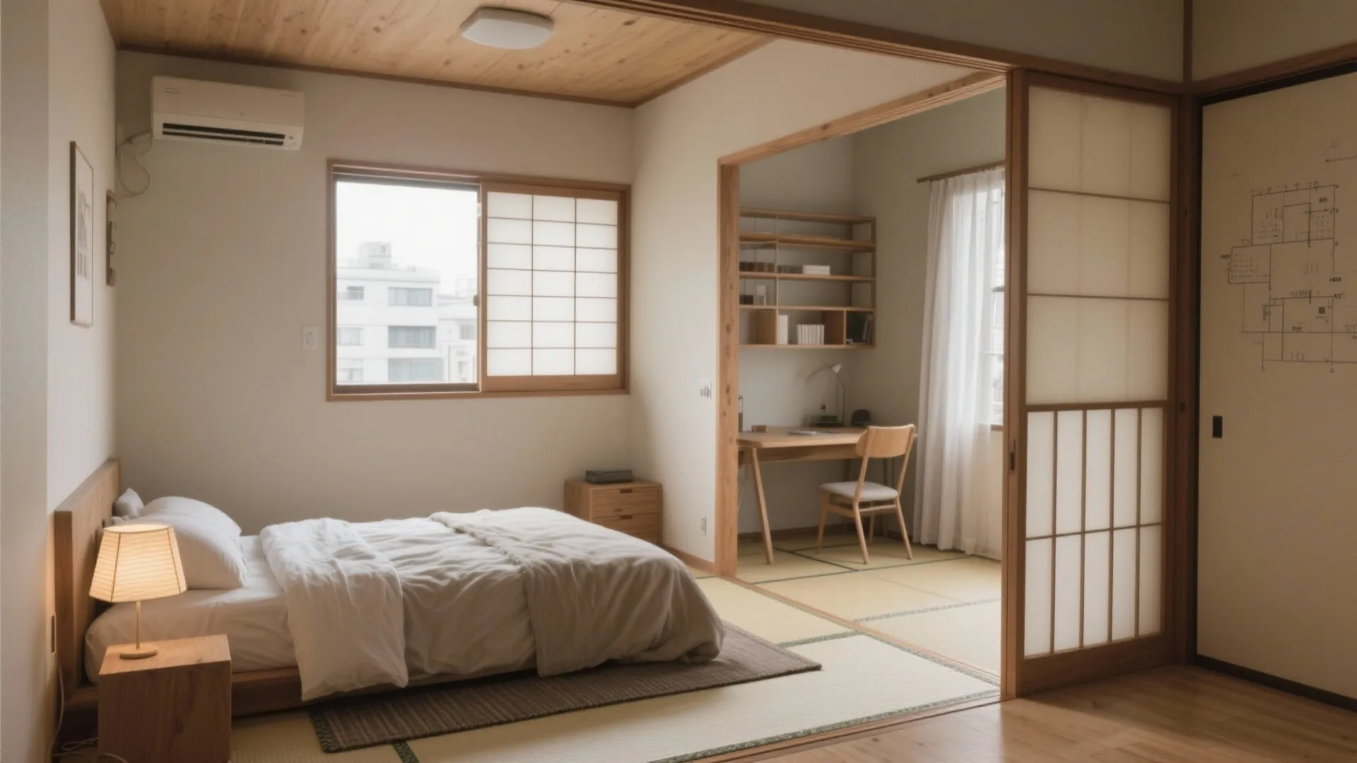 個室の役割を明確化：1室は静、1室は多目的