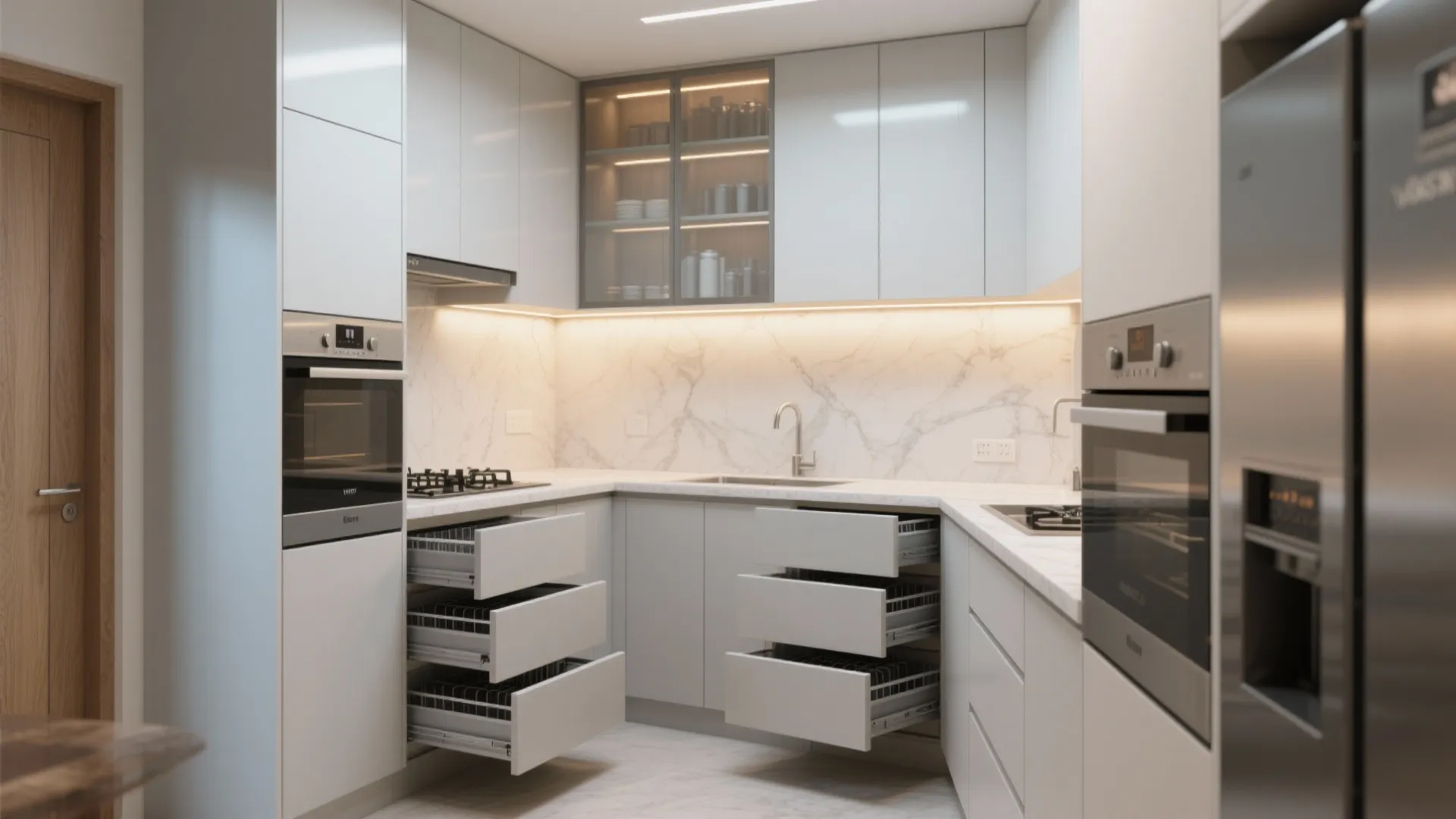 Minimalist kitchen storage that actually fits a 3 BHK