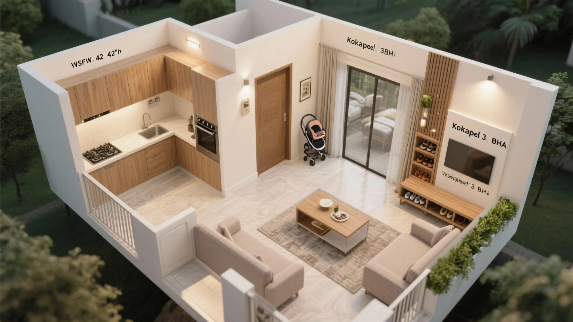 What this looks like in a typical Kokapet 3 BHK plan