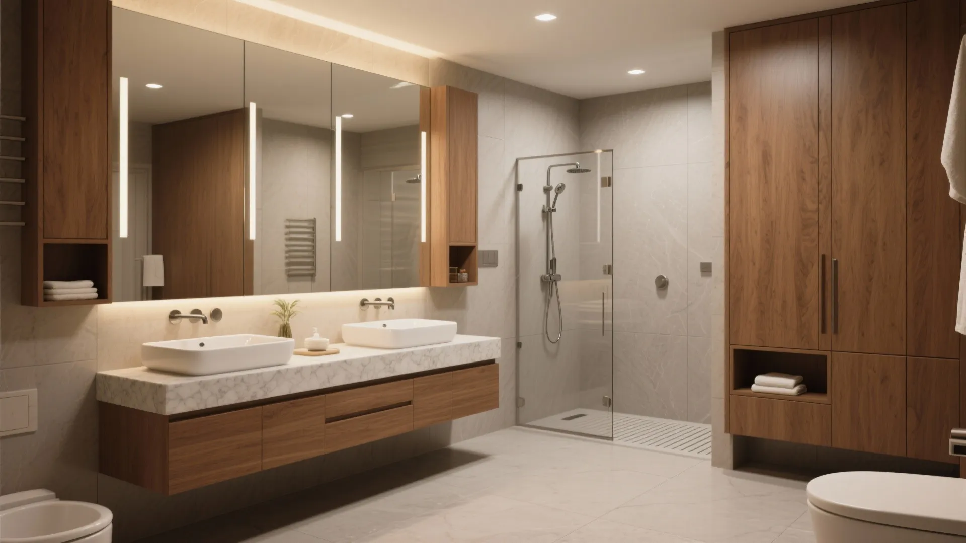 Spa-Style Bathrooms With Seamless Storage