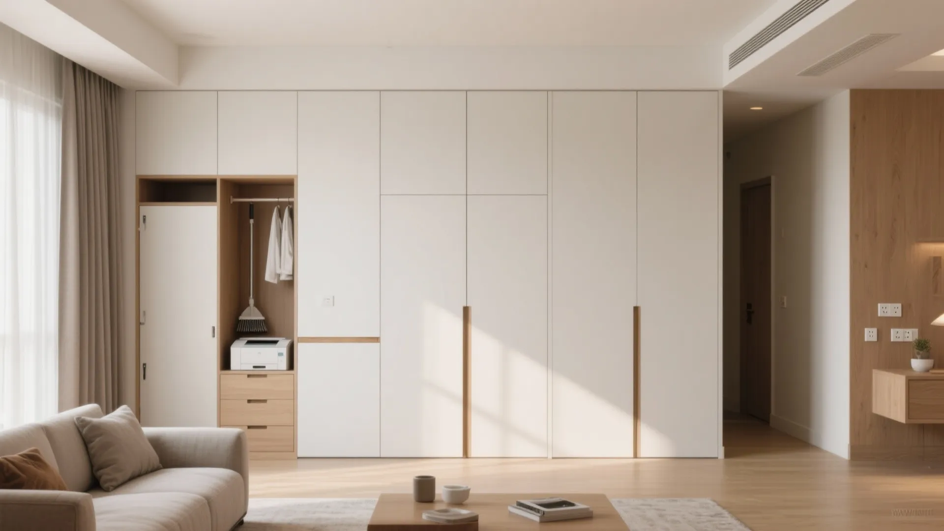 Built-in Storage Walls that Disappear