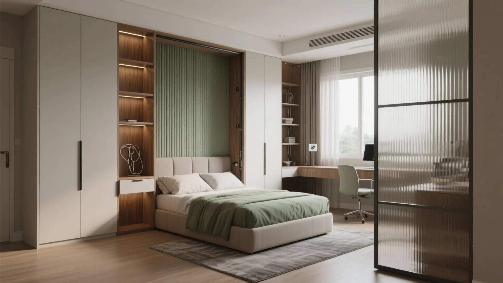 A Convertible Study/Guest Room With Built-Ins