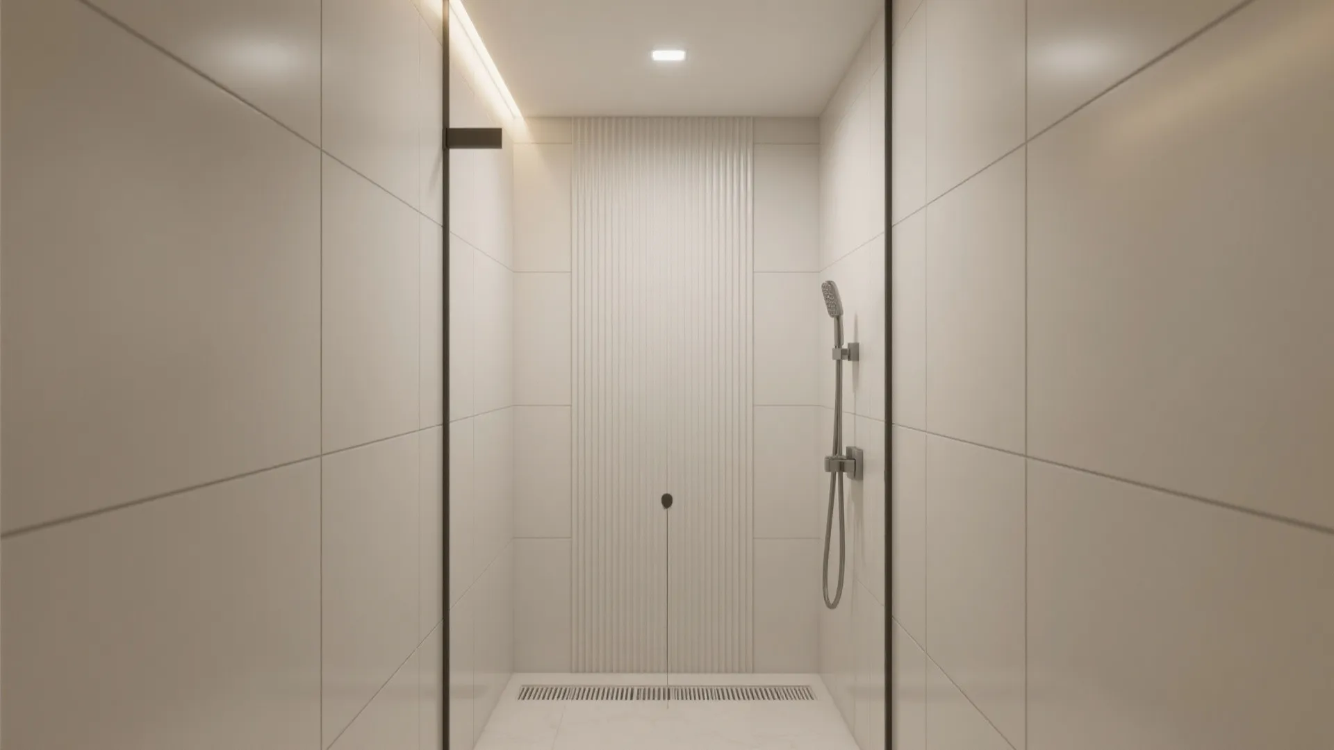 Vertical 3D Tile Strips in the Shower to Add Height