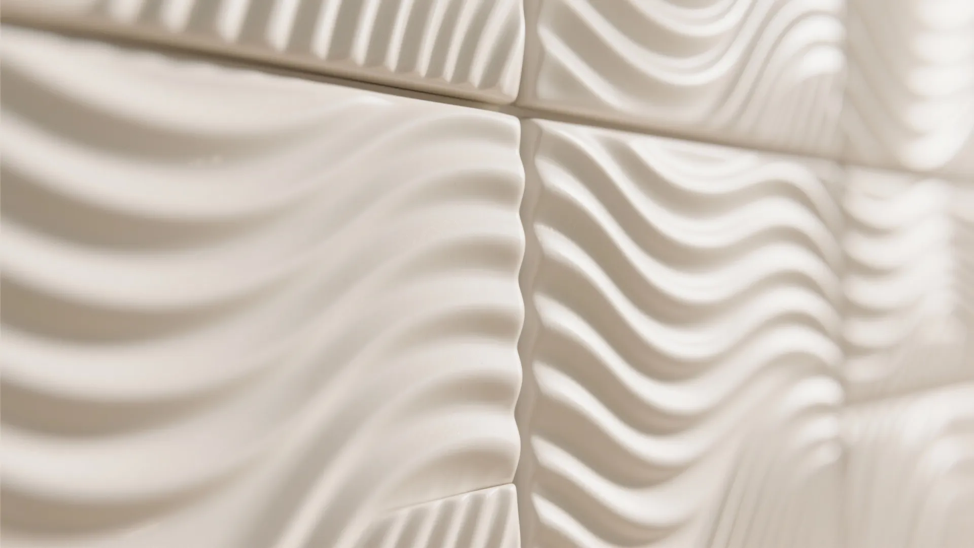 Textured 3D ceramic feature wall to add depth