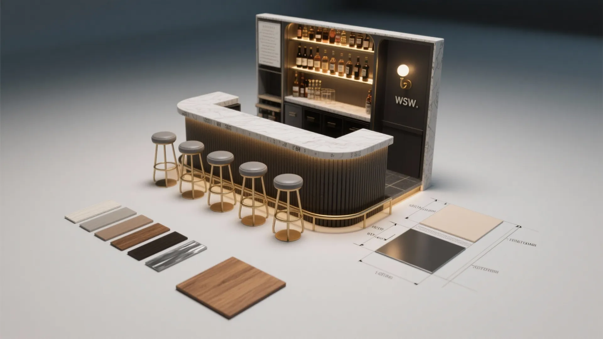 5. Visualized 3D mini bar layout