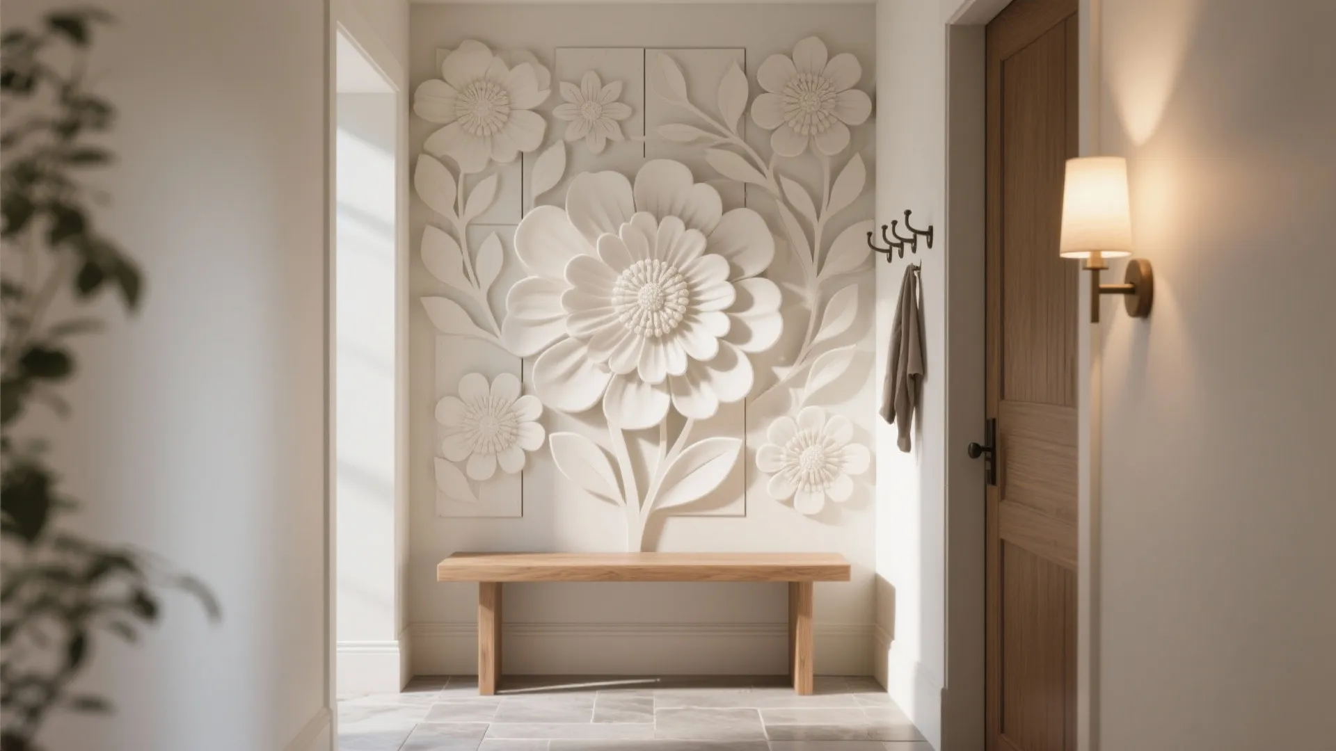 3D Textured Flower Wall Panels