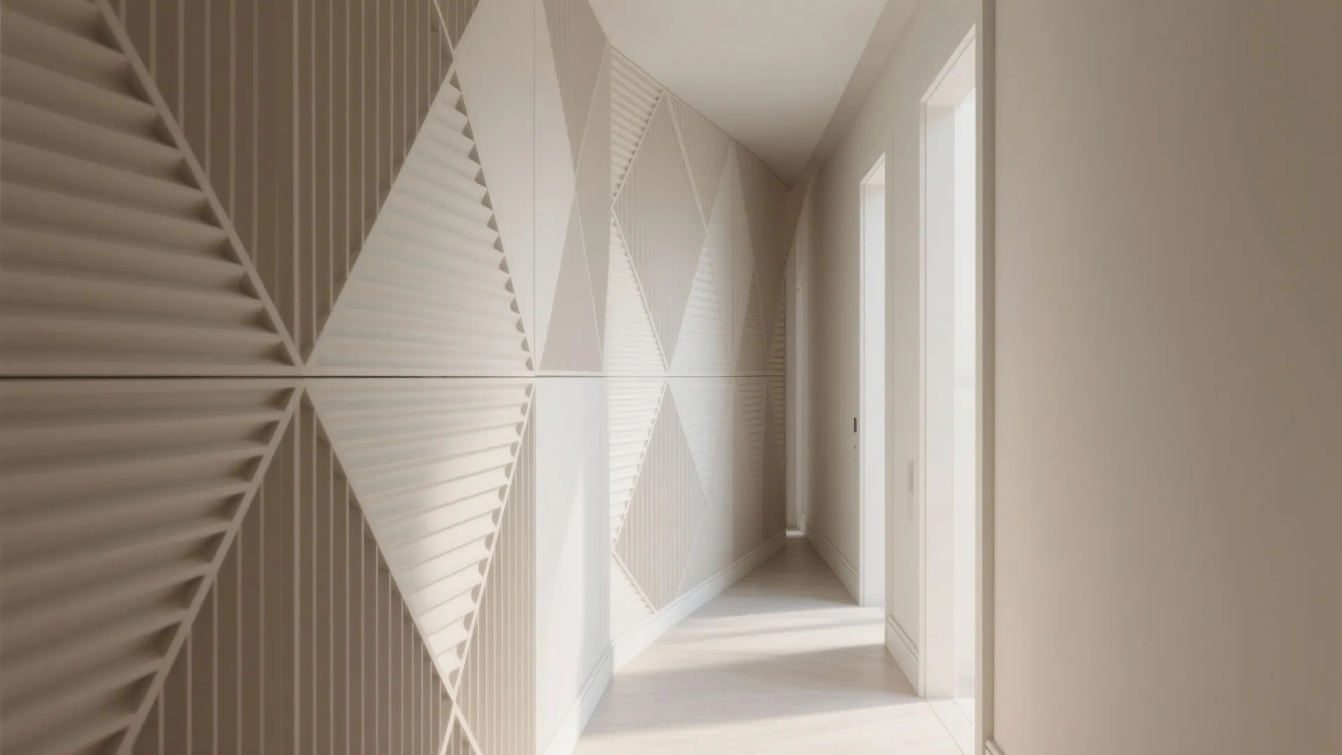 3) Geometric 3D Panels or Fluted MDF