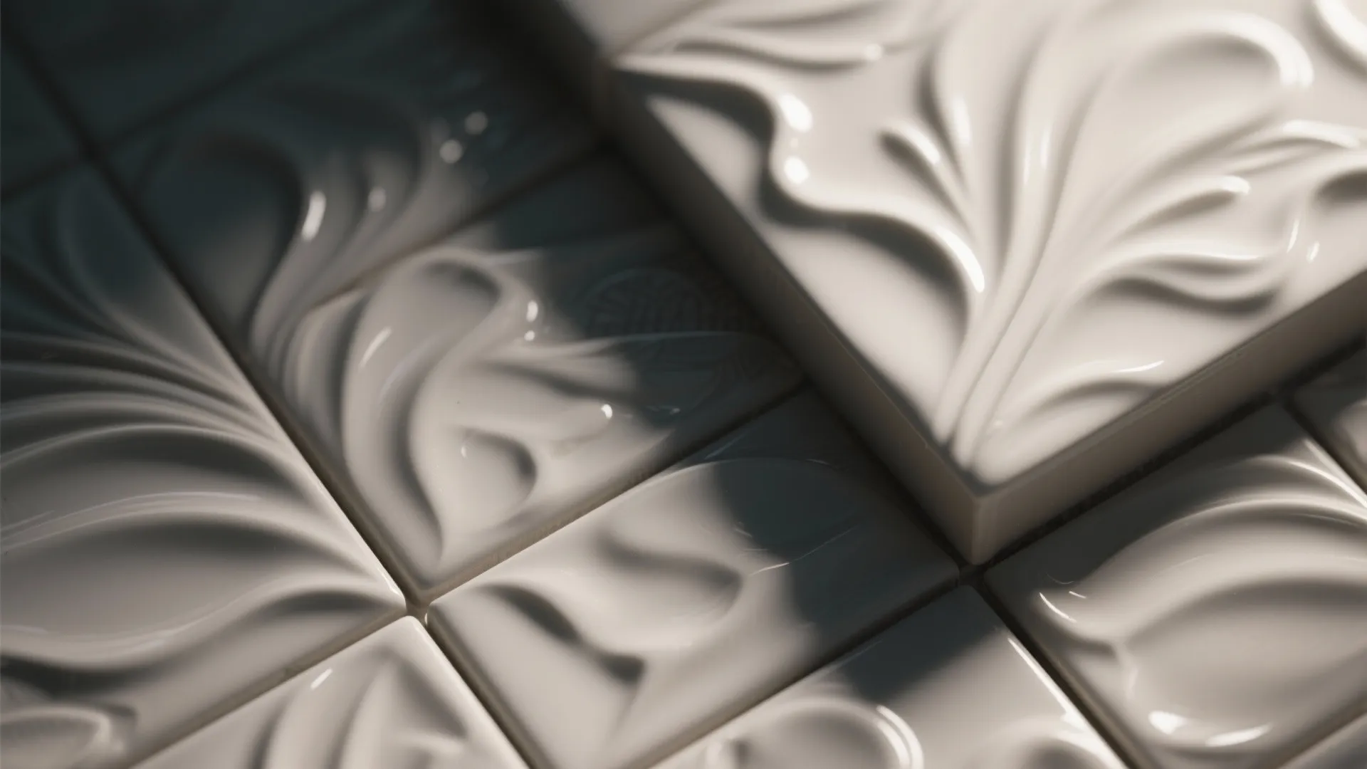 4. 3D Porcelain Tiles for Sculptural Drama