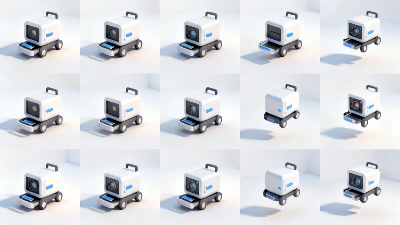 multiple angles of 3D product render for ecommerce catalog