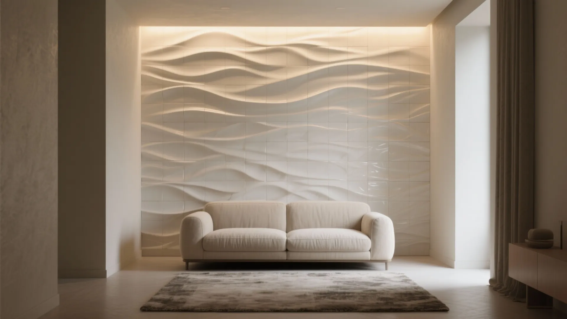 3D textured tiles for subtle depth