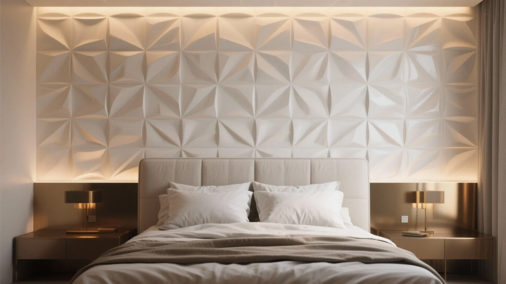 3D PVC tiles with soft light washing