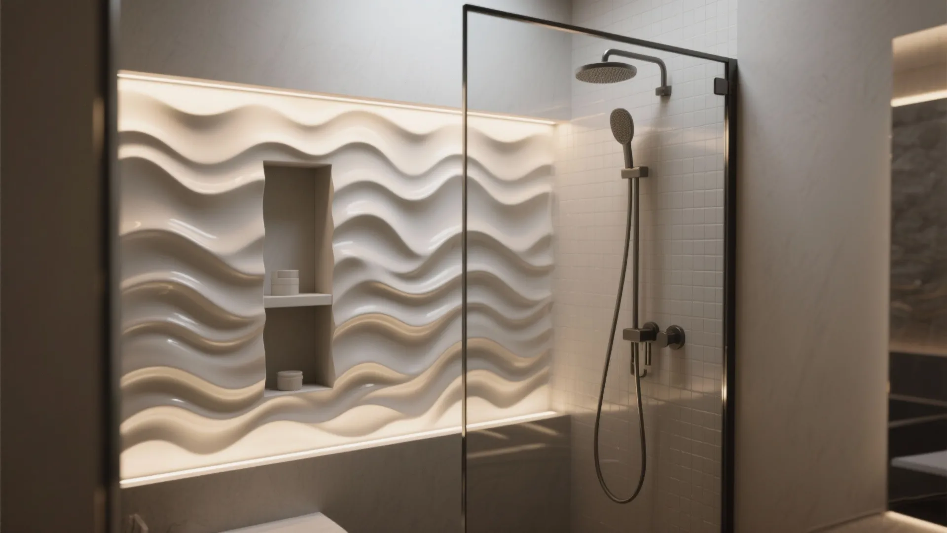 2. Textured Accent Wall Using 3D Tiles